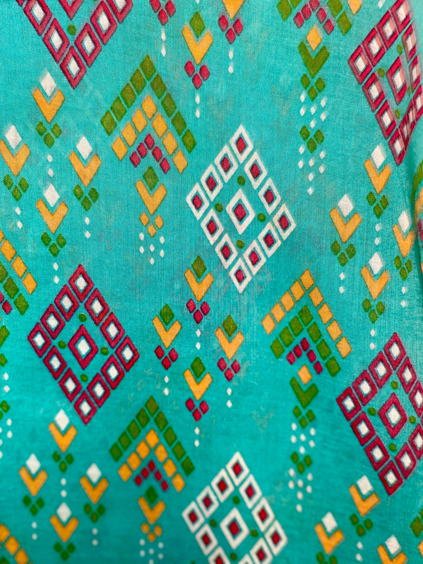 Light Blue Geometric Design Blouse