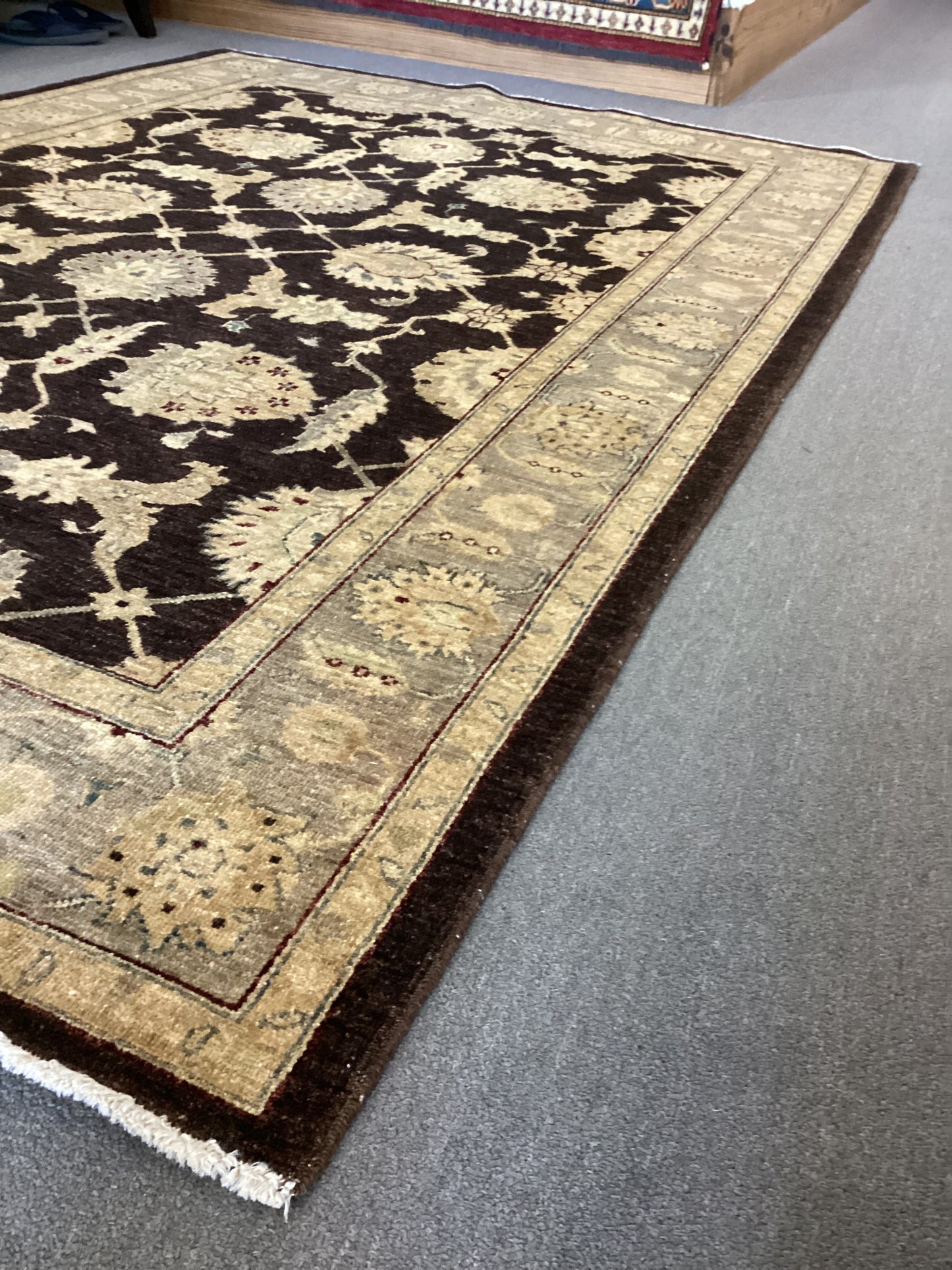 6’2 X 8’9 Brown Turkish Oushack Rug