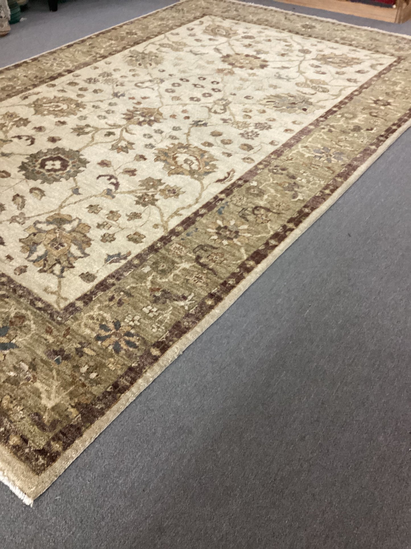 6 X 9’3 Ivory Indo Oushack Rug