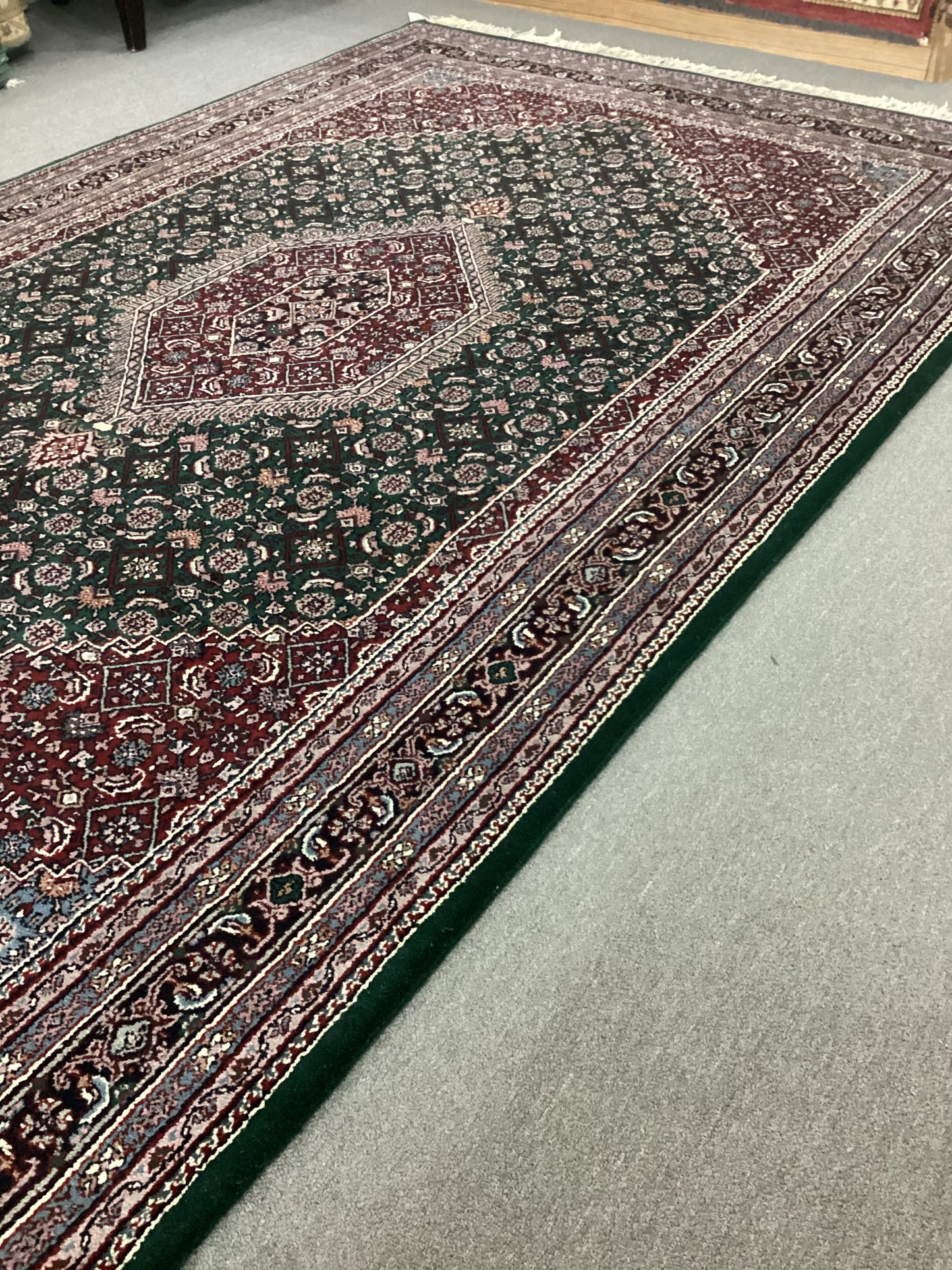 6 X 9 Green Indo Persian Bijar Rug