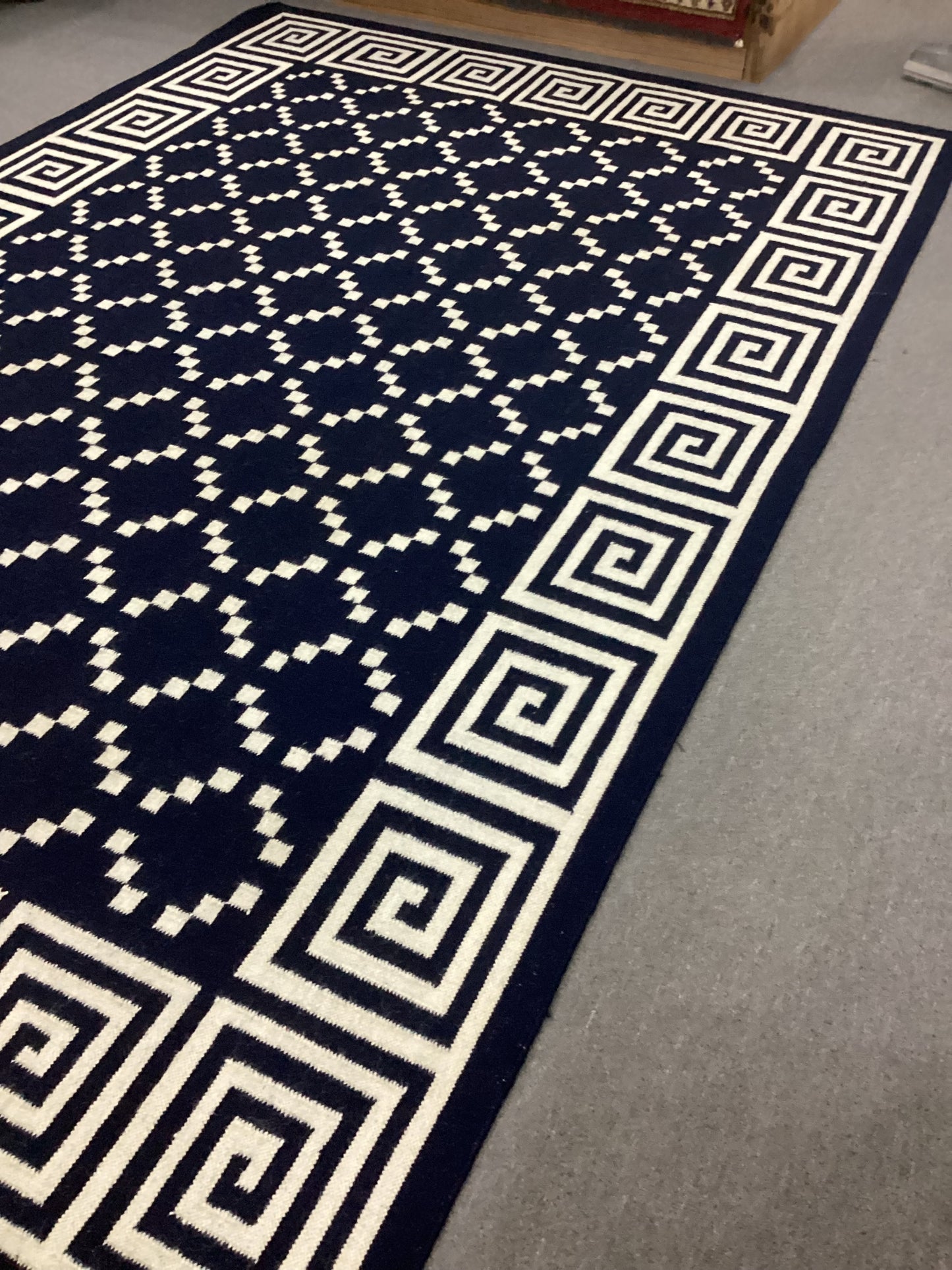 6 X 9 Blue Dhurrie Rug