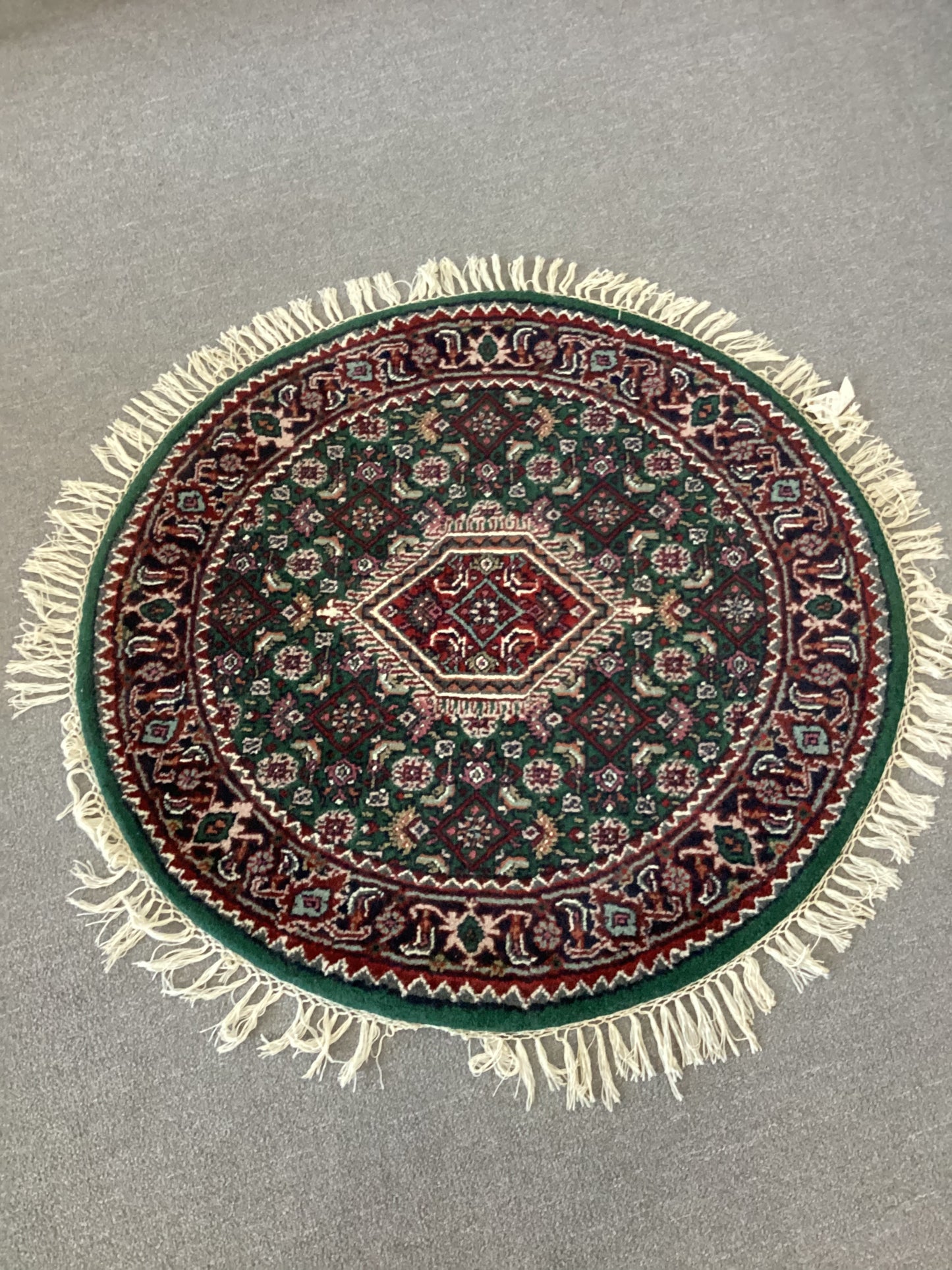 2x3 Green Indo Persian Bihar Round Rug