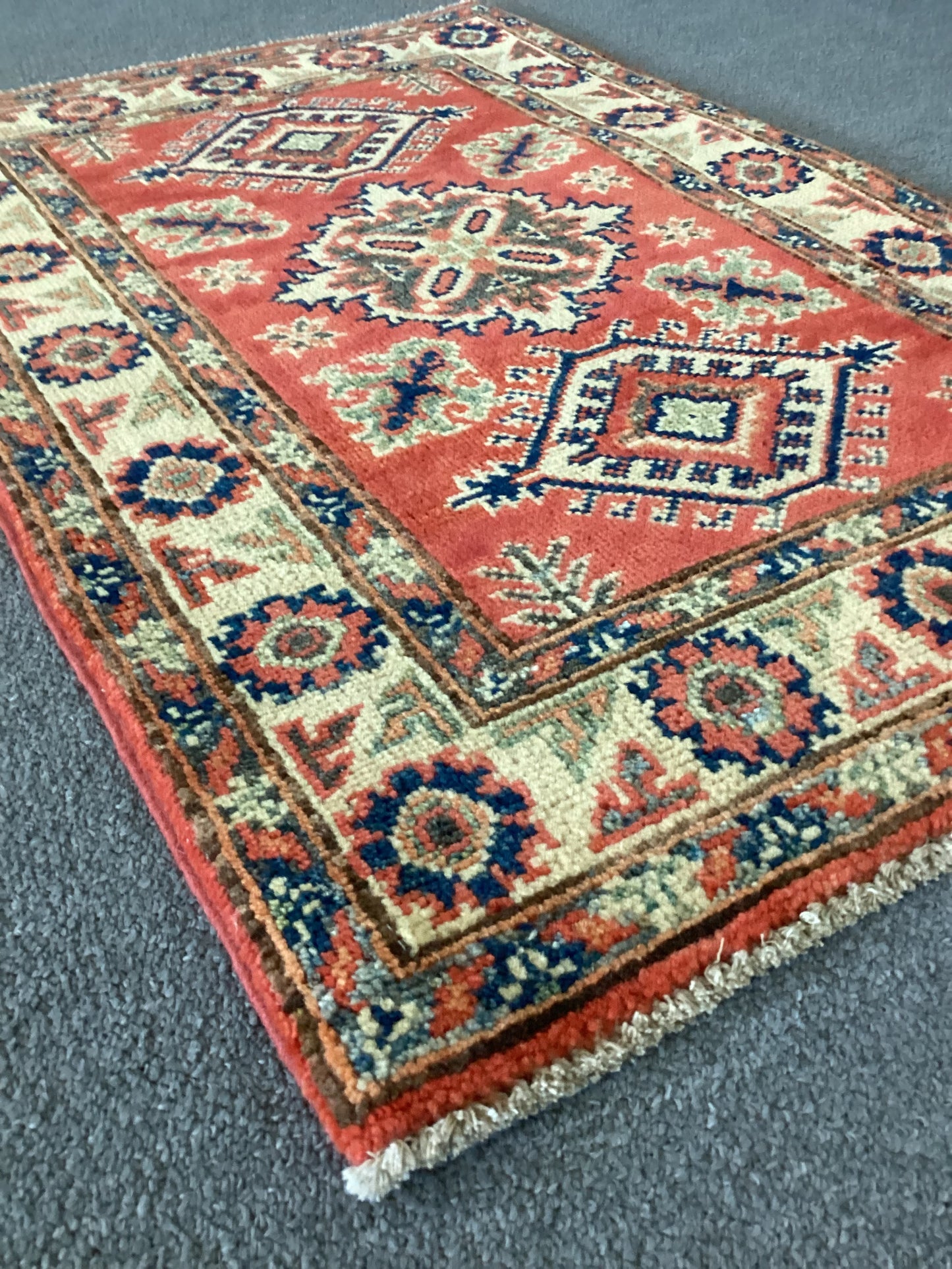 2x3 Orange Geometric Rug