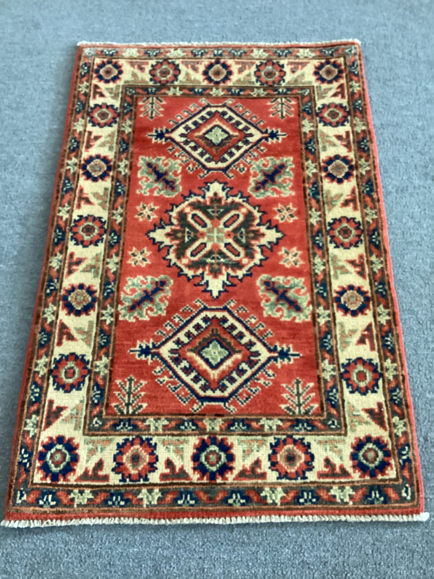 2x3 Orange Geometric Rug