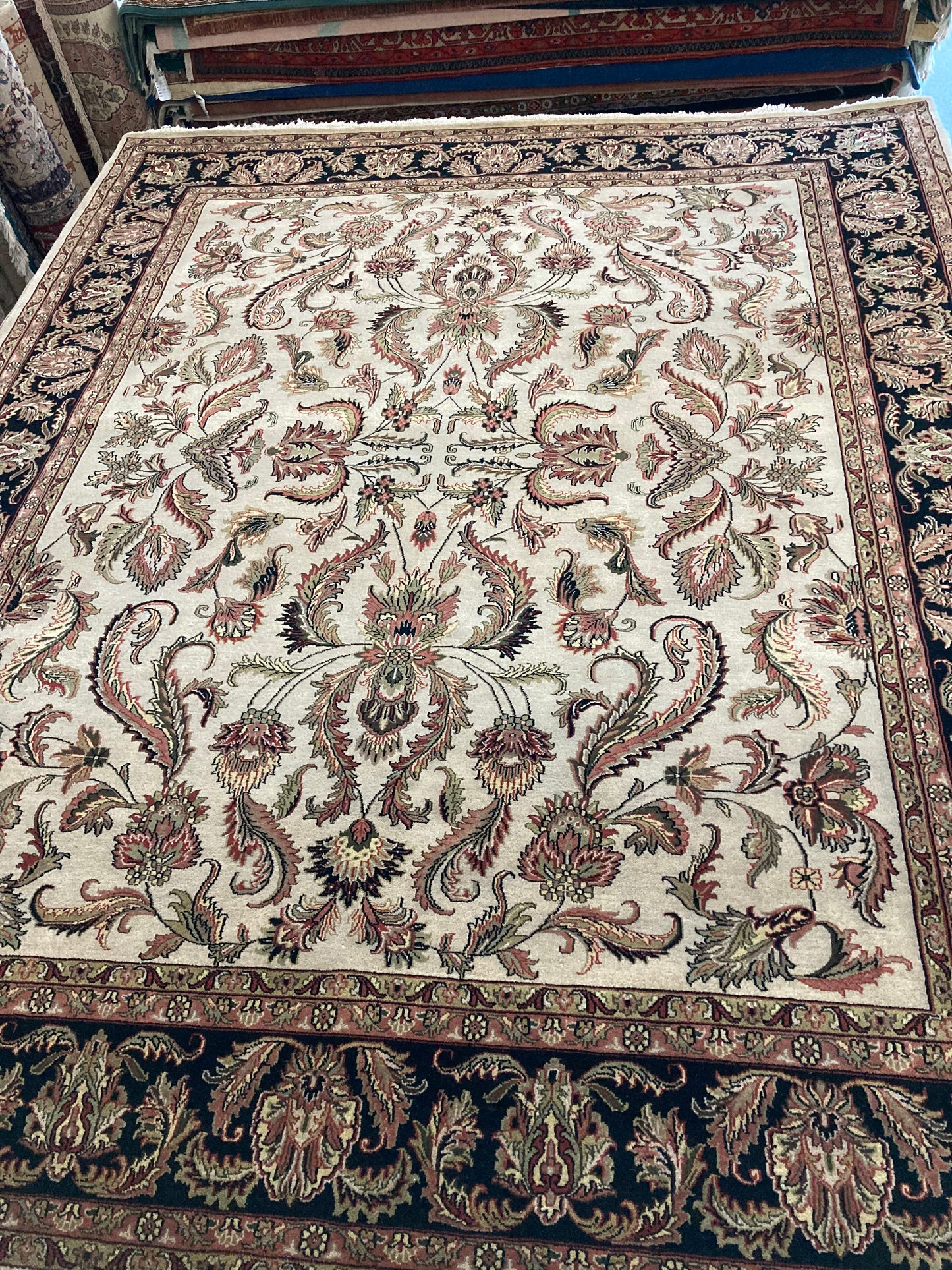 8x10 Beige/Green Indo-Persian