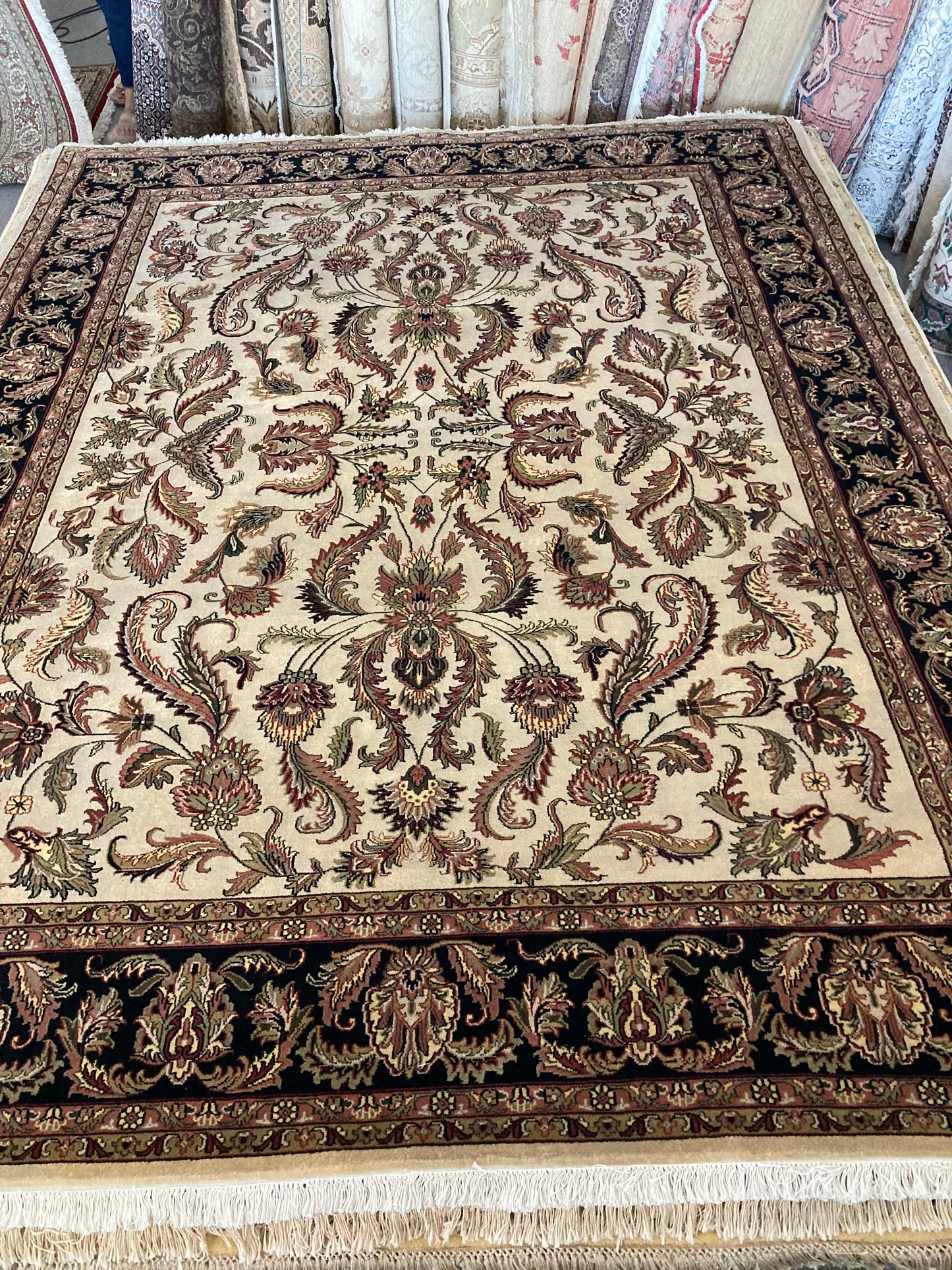 8x10 Beige/Green Indo-Persian