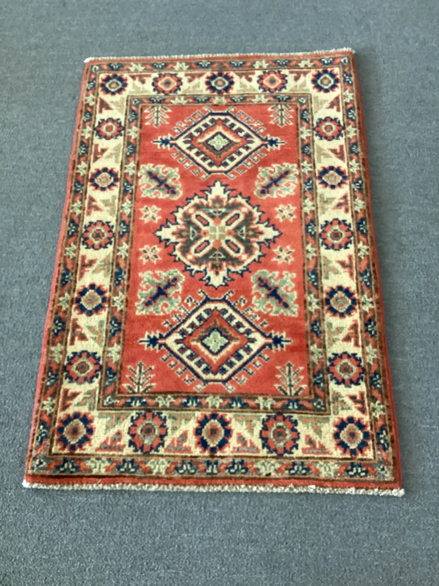 2x3 Orange Geometric Rug