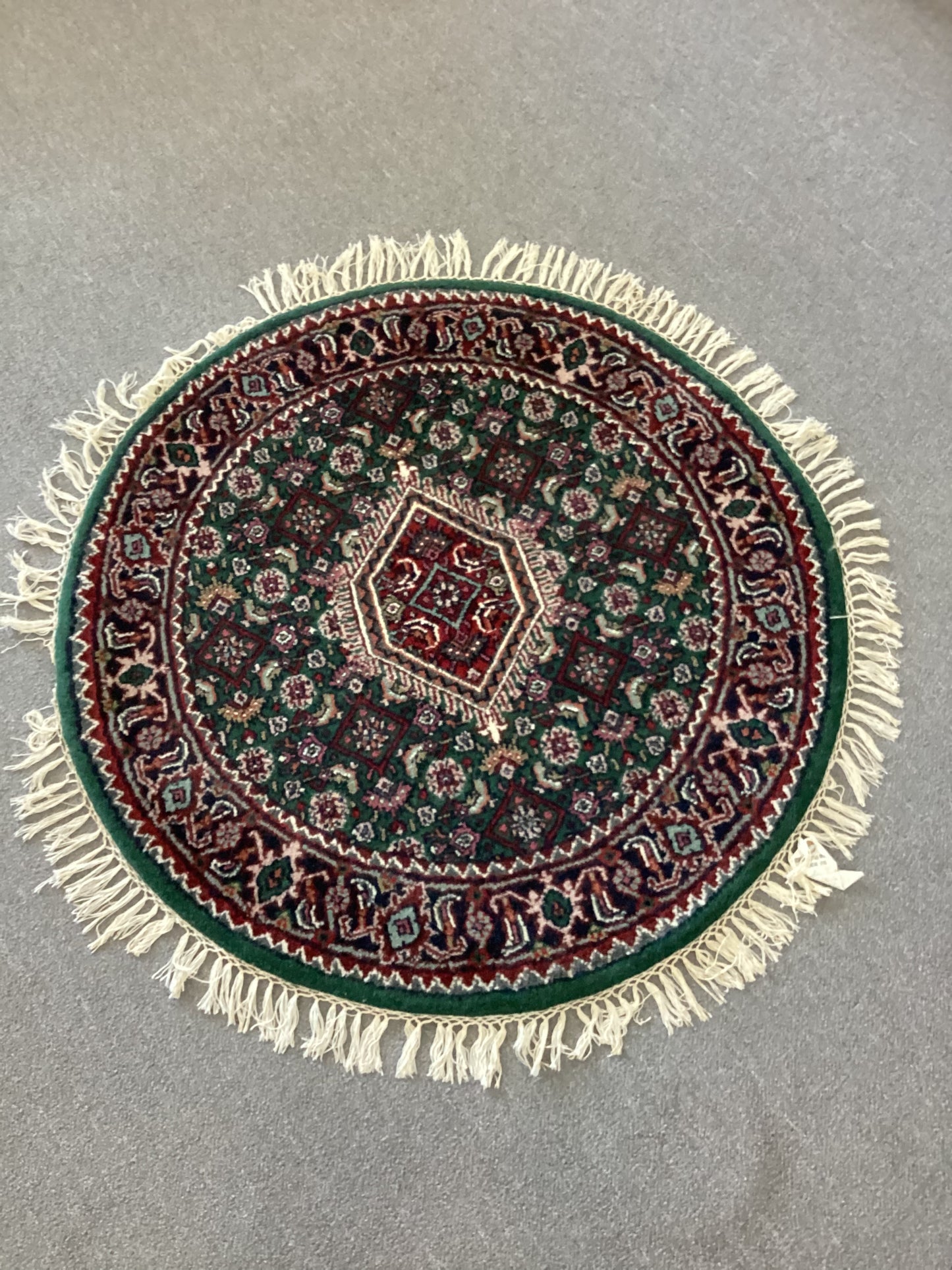 2x3 Green Indo Persian Bihar Round Rug