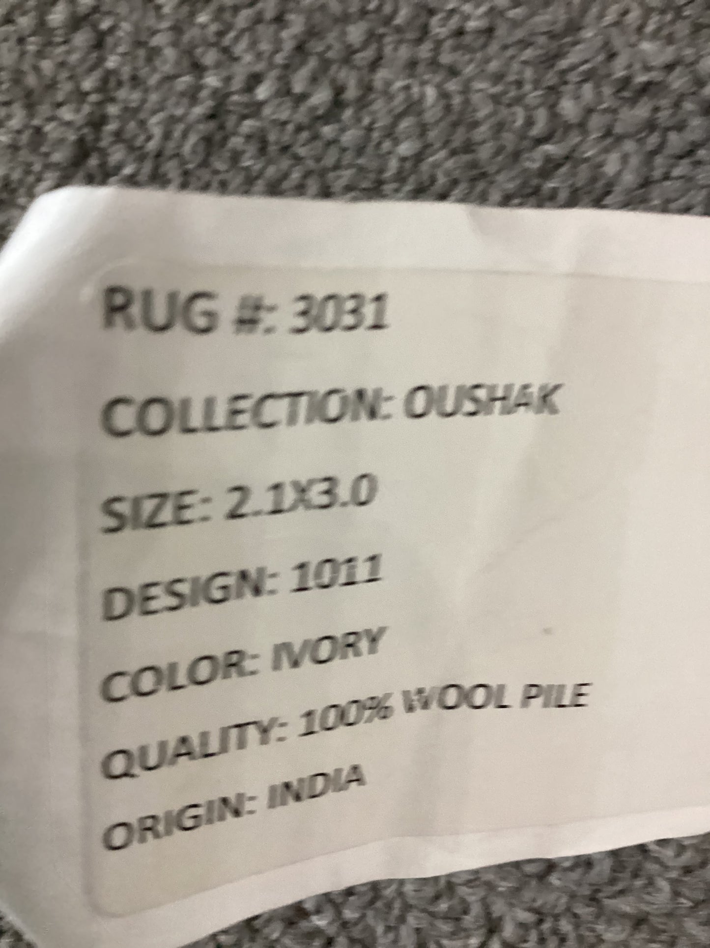 2x3 Ivory Oushak Rug