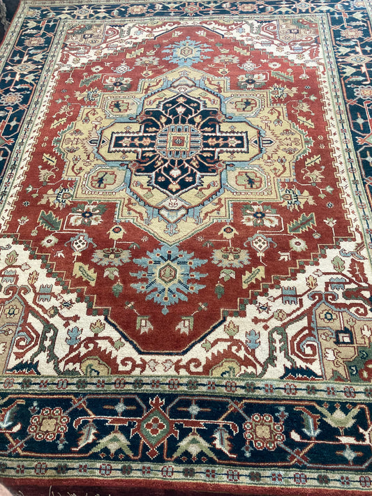 8x10 Red Indo-Persian Heriz