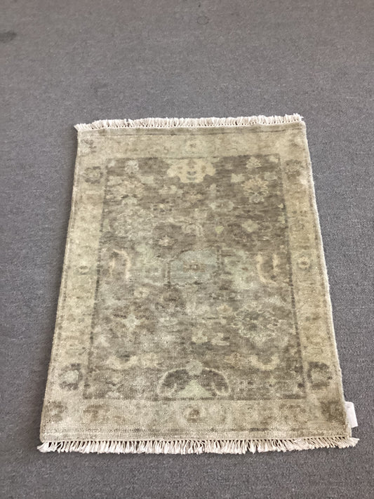 2x3 Gray Indo Oushak Rug