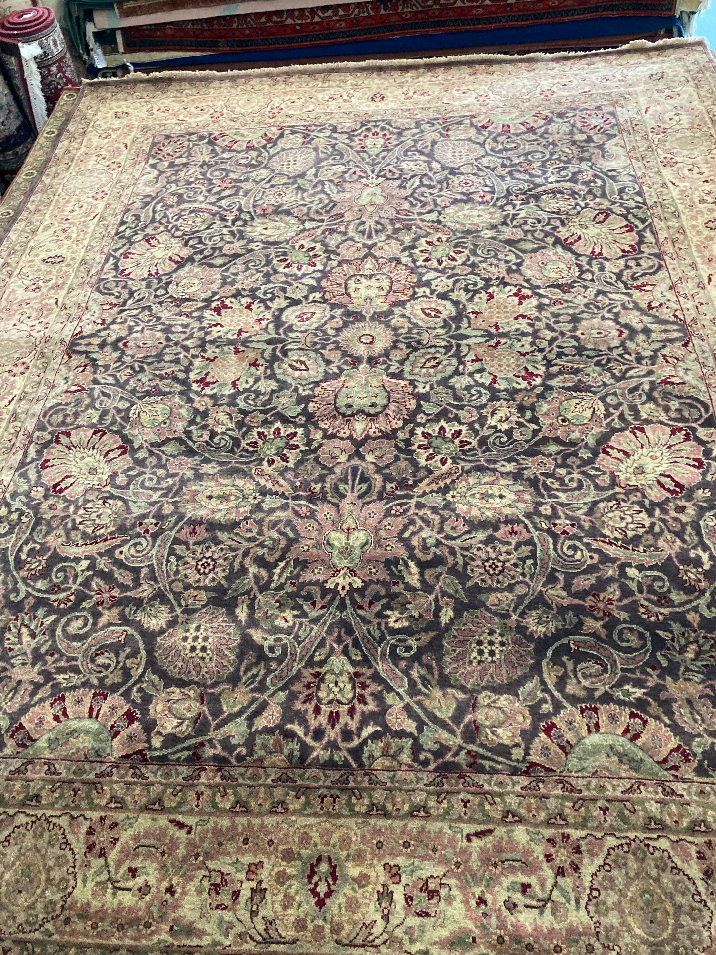 8x10 Dark Green Floral Tabriz