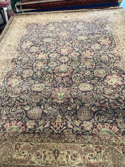 8x10 Dark Green Floral Tabriz