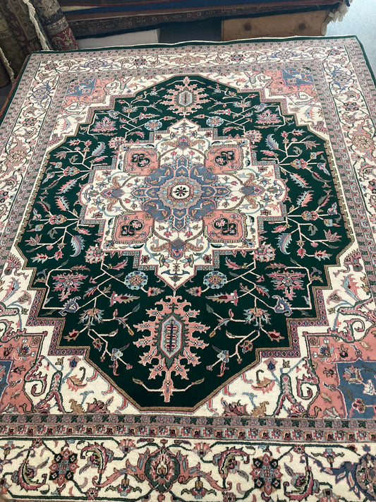 8x10 Green Indo-Persian Heriz