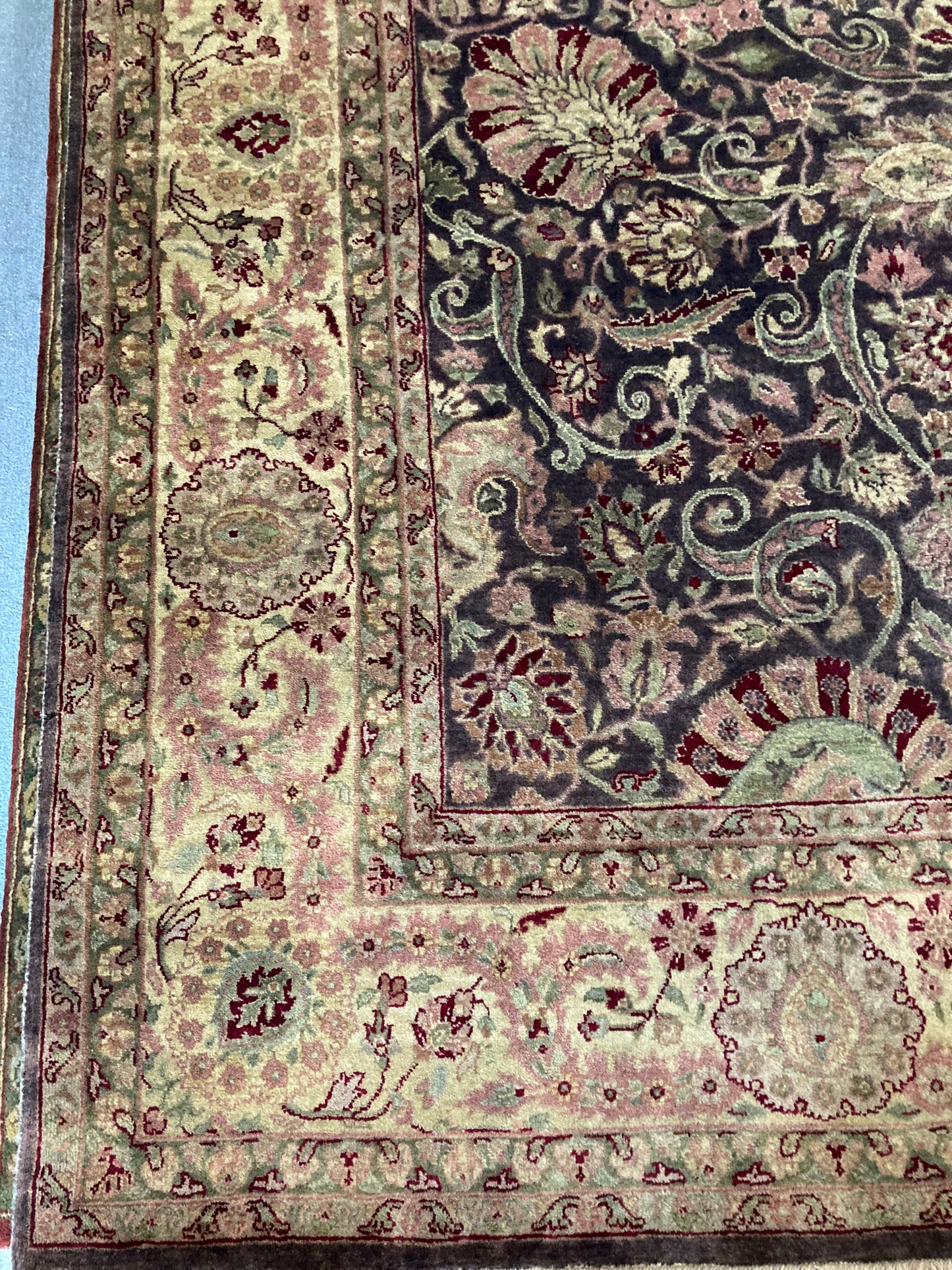8x10 Dark Green Floral Tabriz