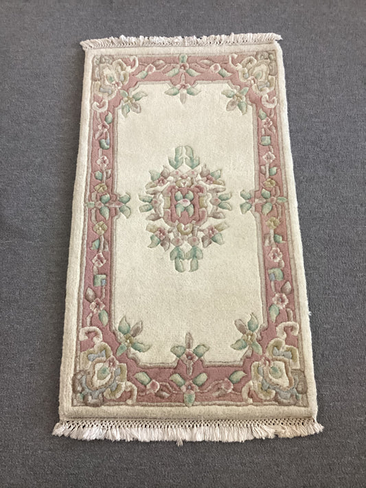 2x3 White French Aubusson Rug