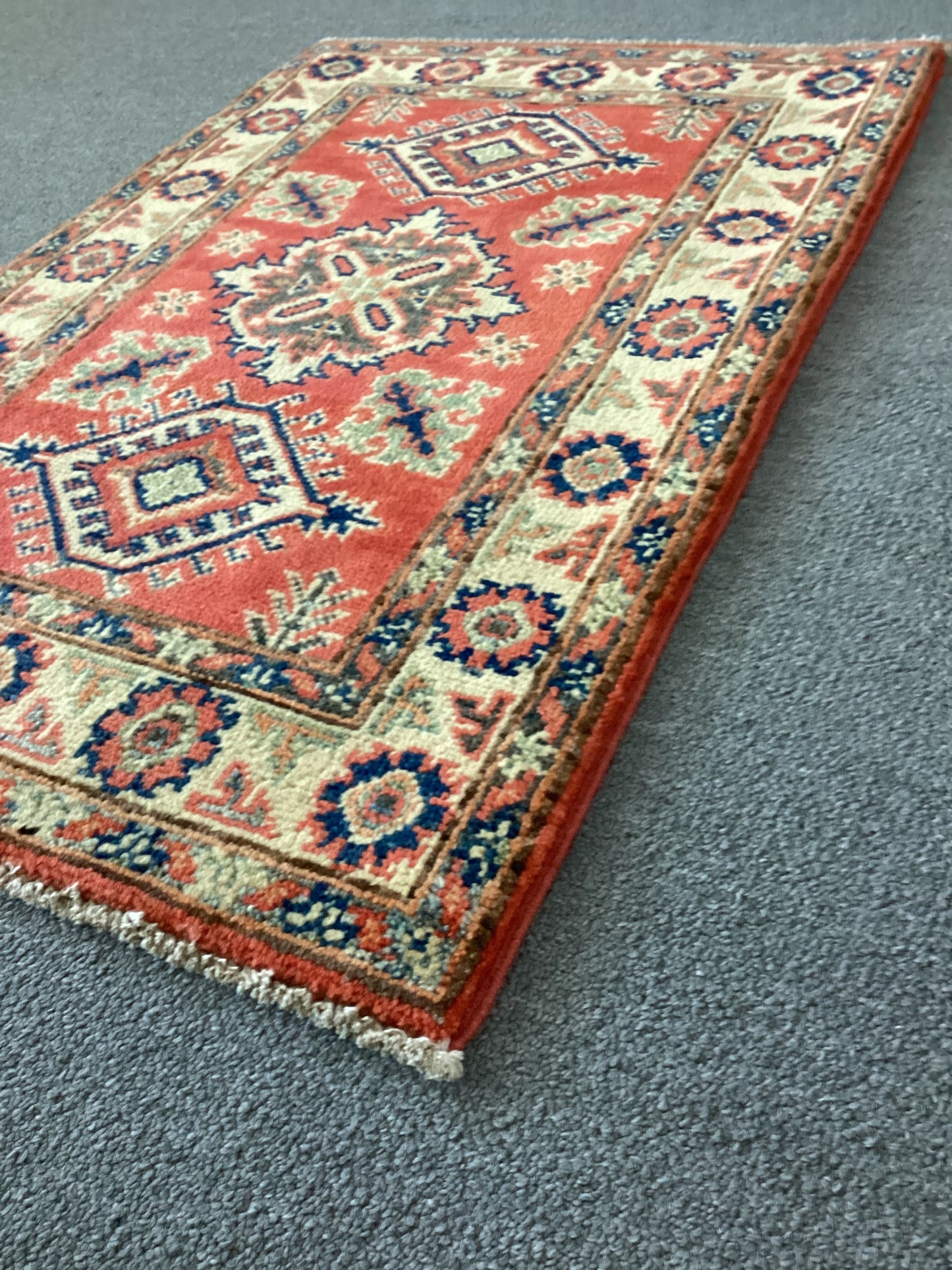2x3 Orange Geometric Rug
