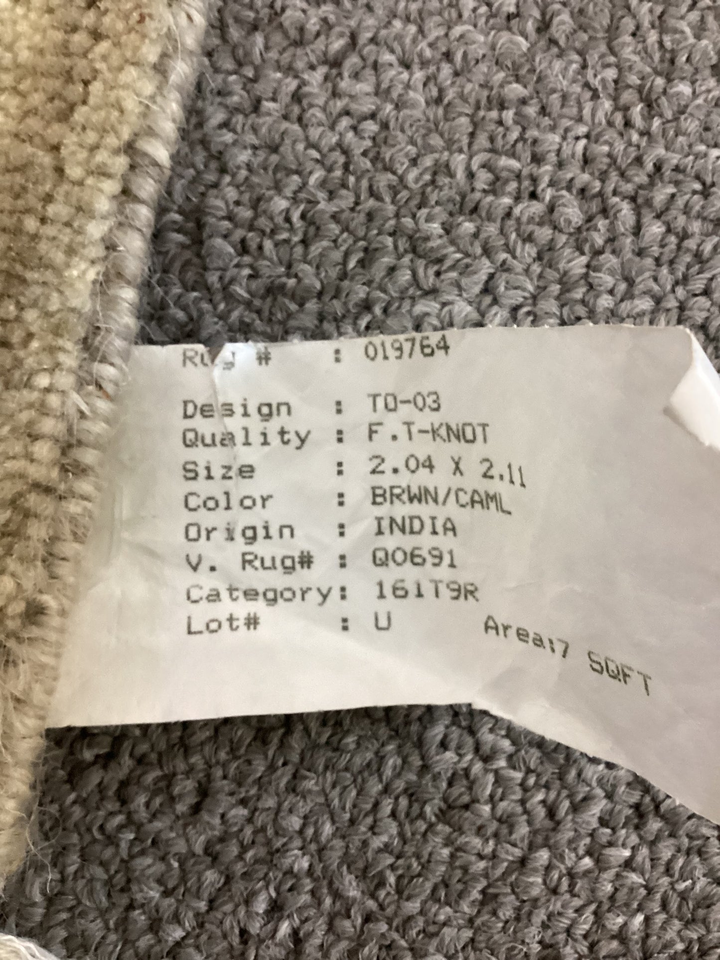 2x3 Gray Indo Oushak Rug