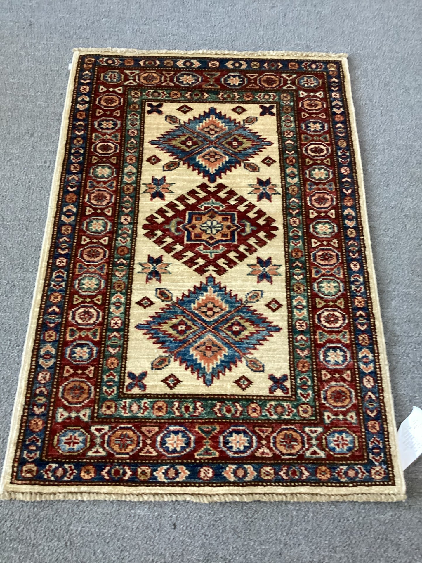 2x3 Beige Kazak Rug