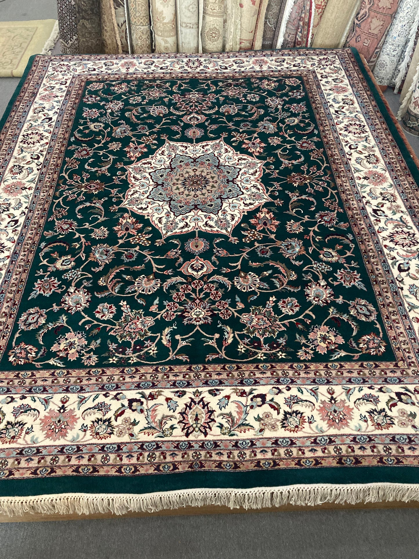 8x10 Green Indo-Persian Isfahan