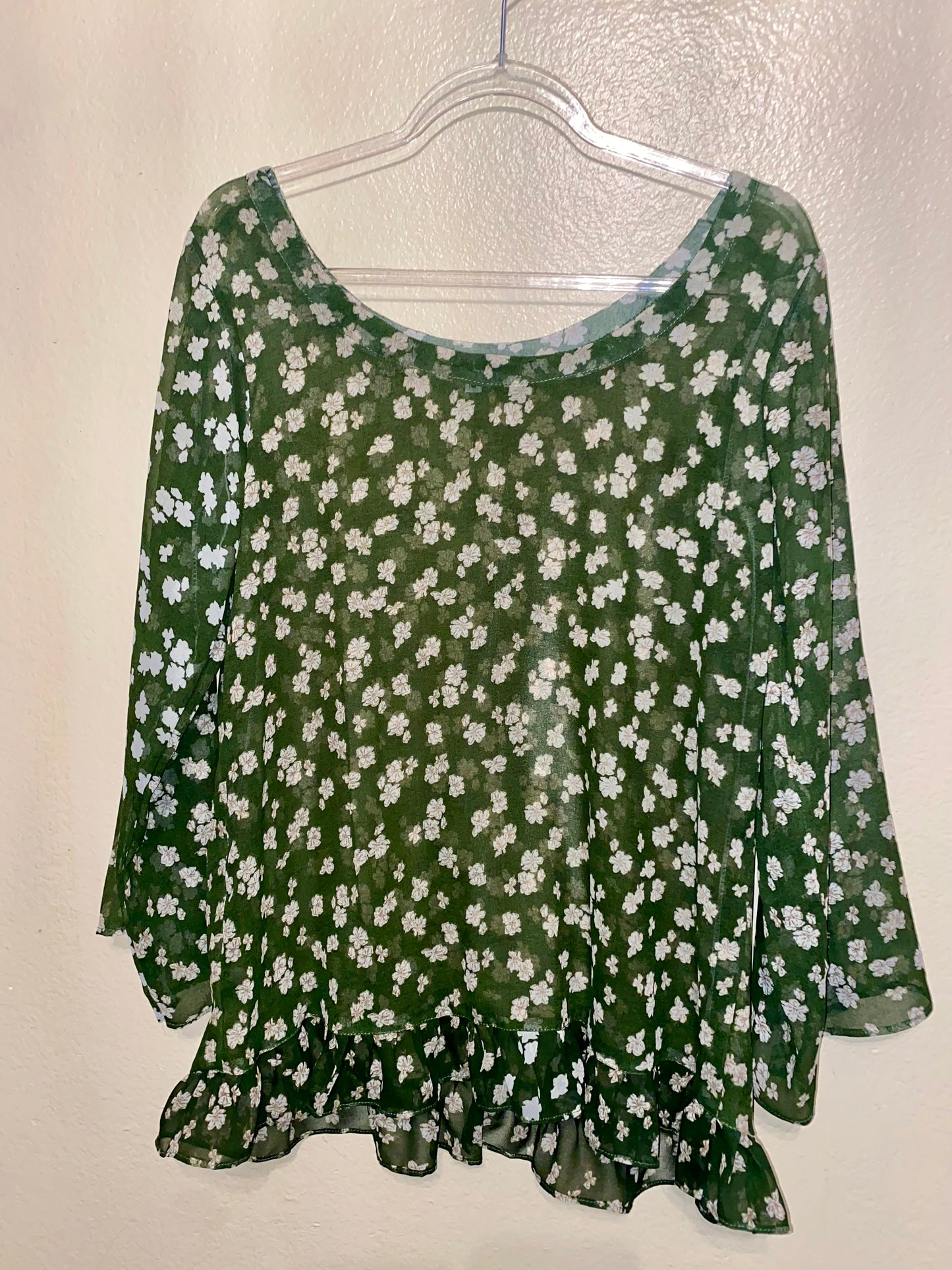 Green Floral Blouse