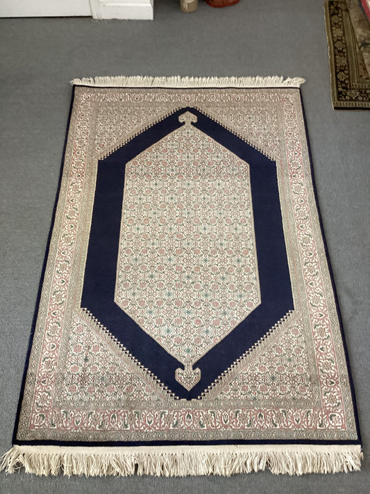 4x6 Kashmiri Bijar Silk Rug