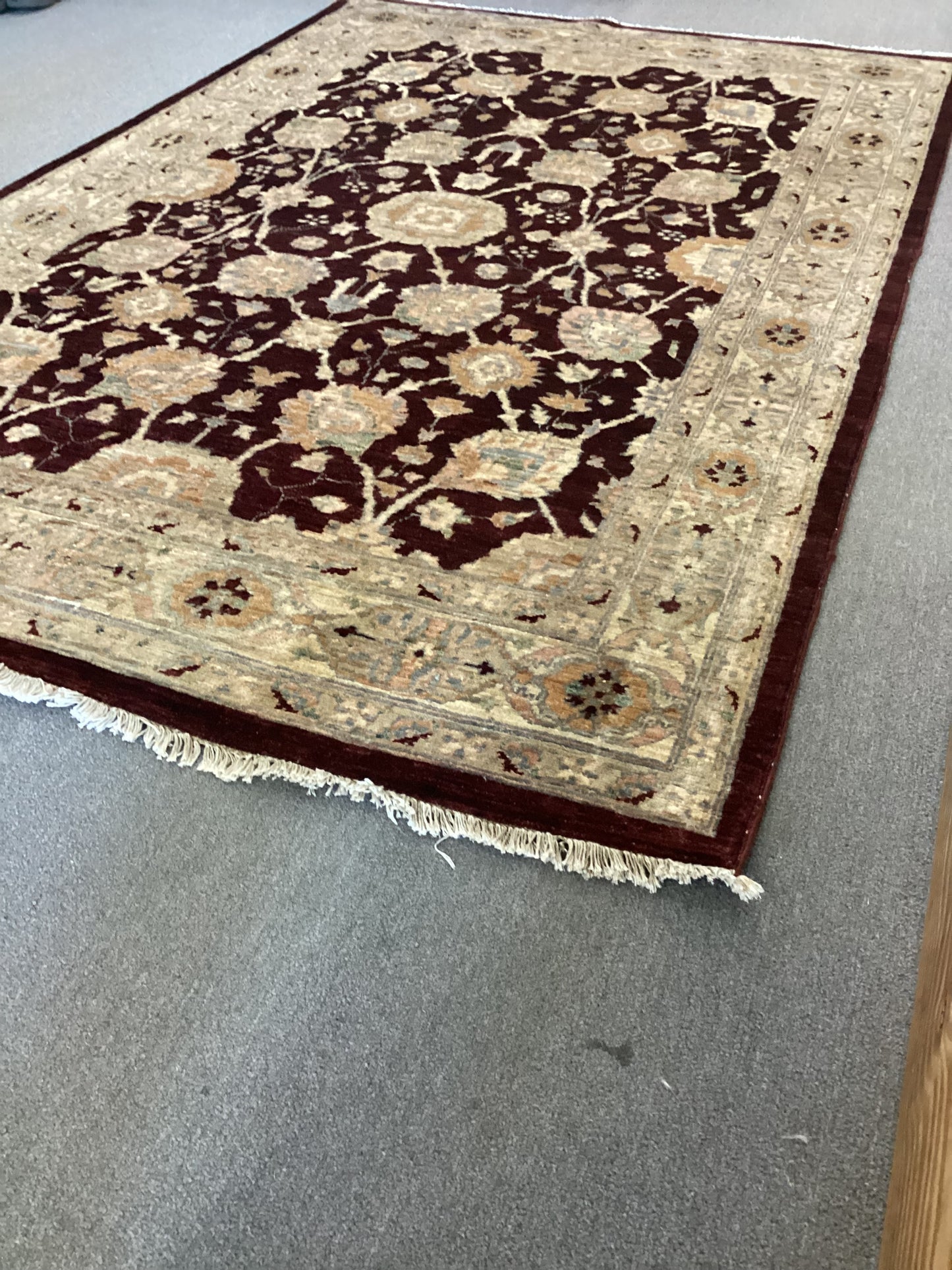 5’4 X 8’4 Burgandy Turkish Oushack Rug