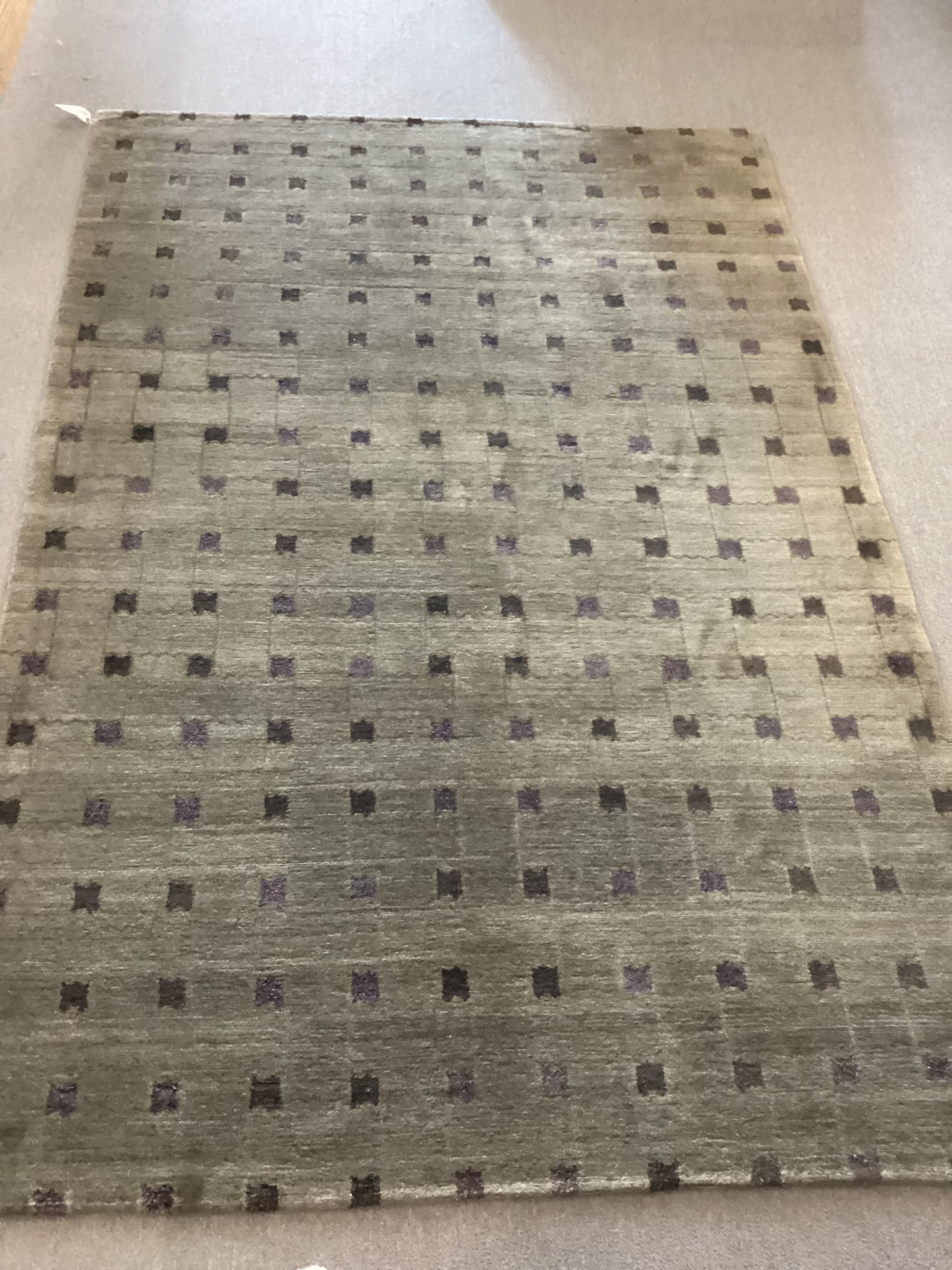 5’9 X 8’7 Dark Green Indo Tibet Rug