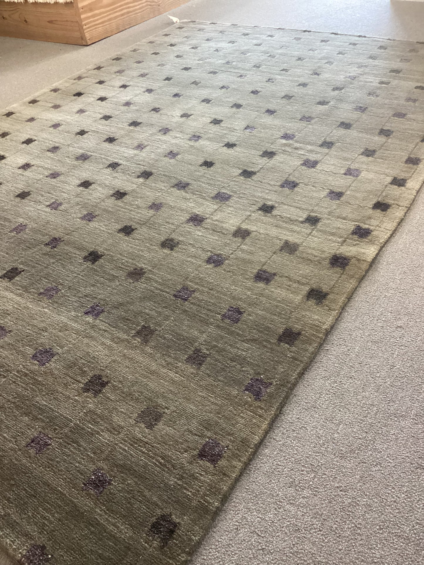 5’9 X 8’7 Dark Green Indo Tibet Rug