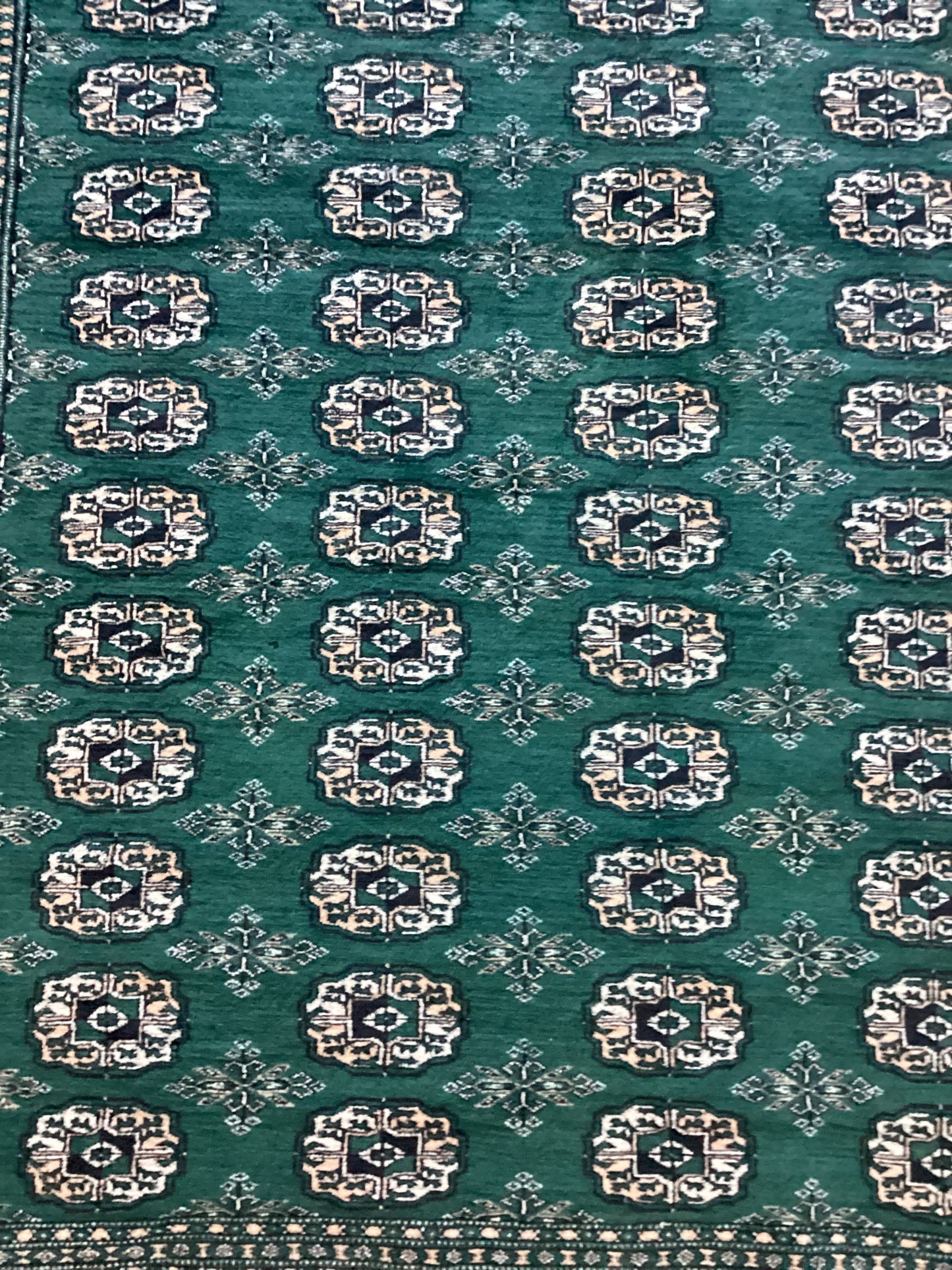 6’3 X 9’1 Green Bokahara Geometric Rug