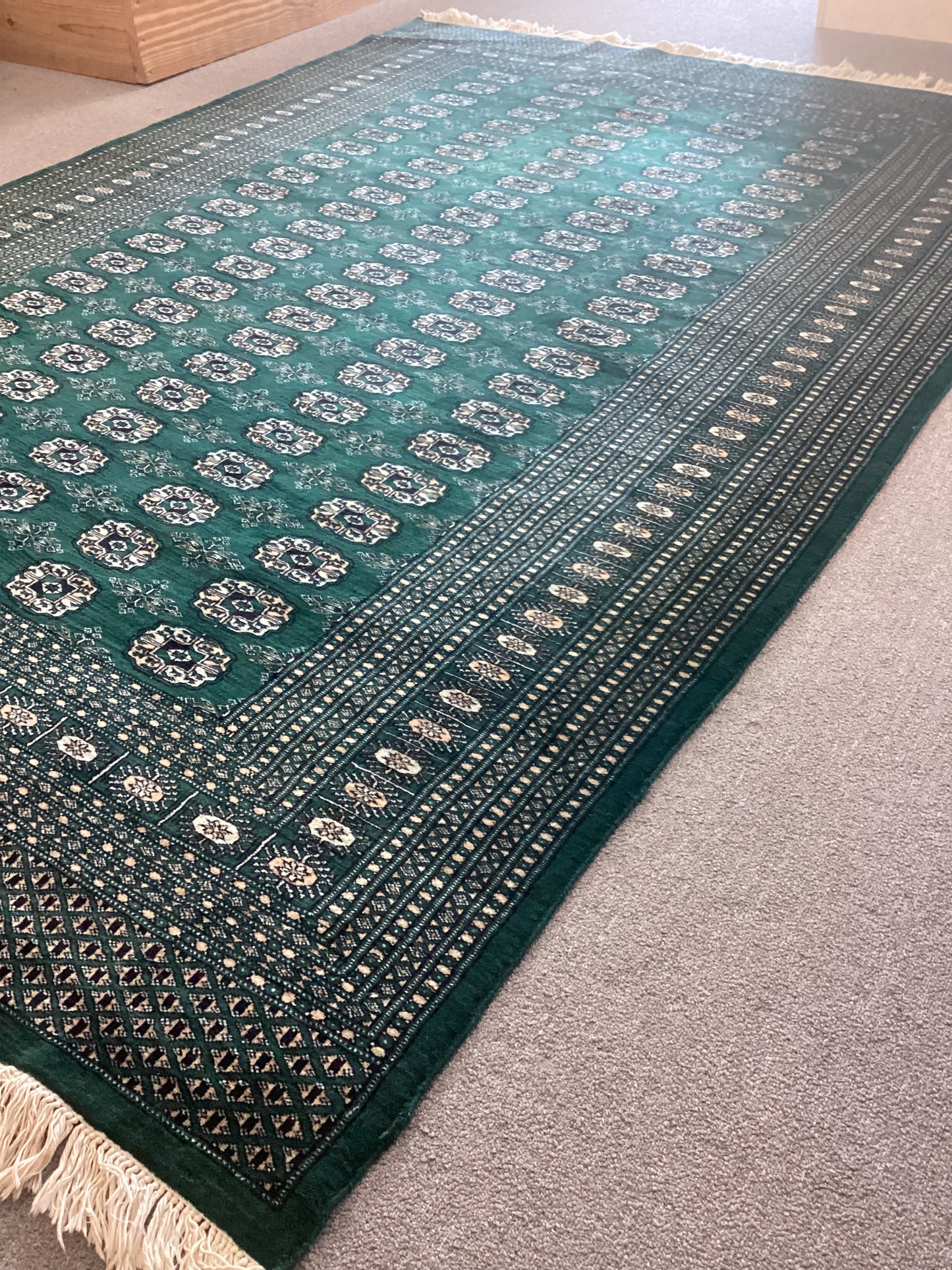 6’3 X 9’1 Green Bokahara Geometric Rug
