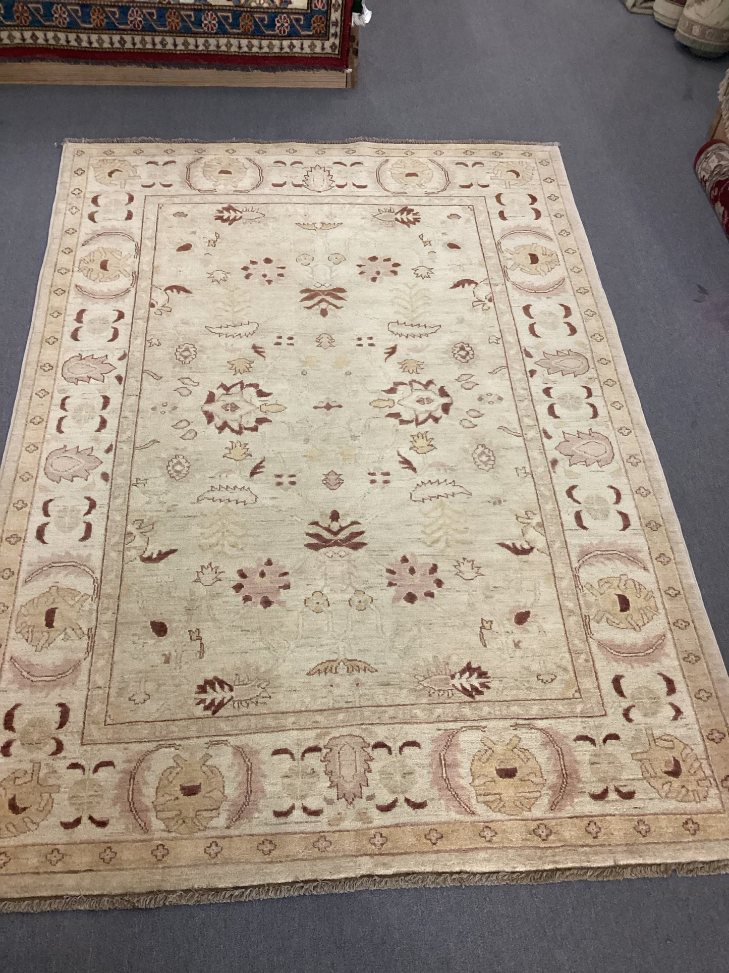 5’6 X 7’7 Beige Turkish Oushack Rug