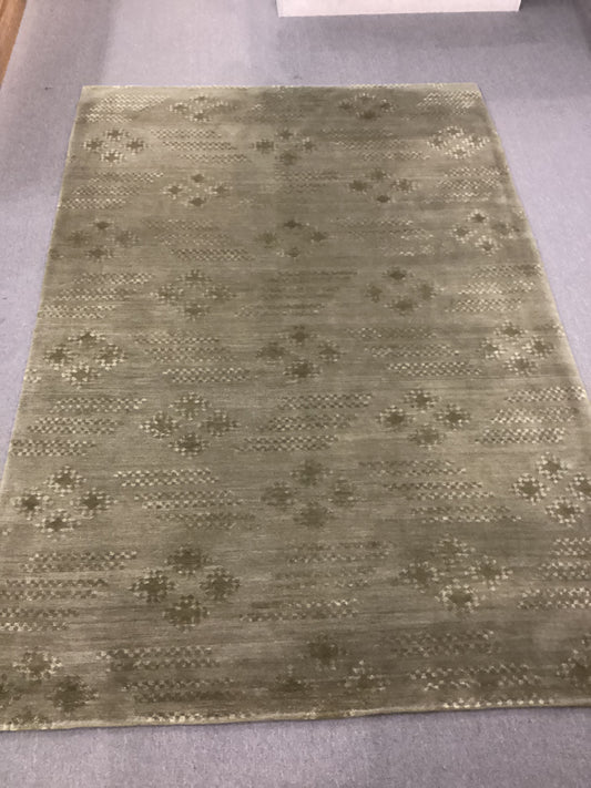 5’10 X 8’10 Green Indo Tibet Rug