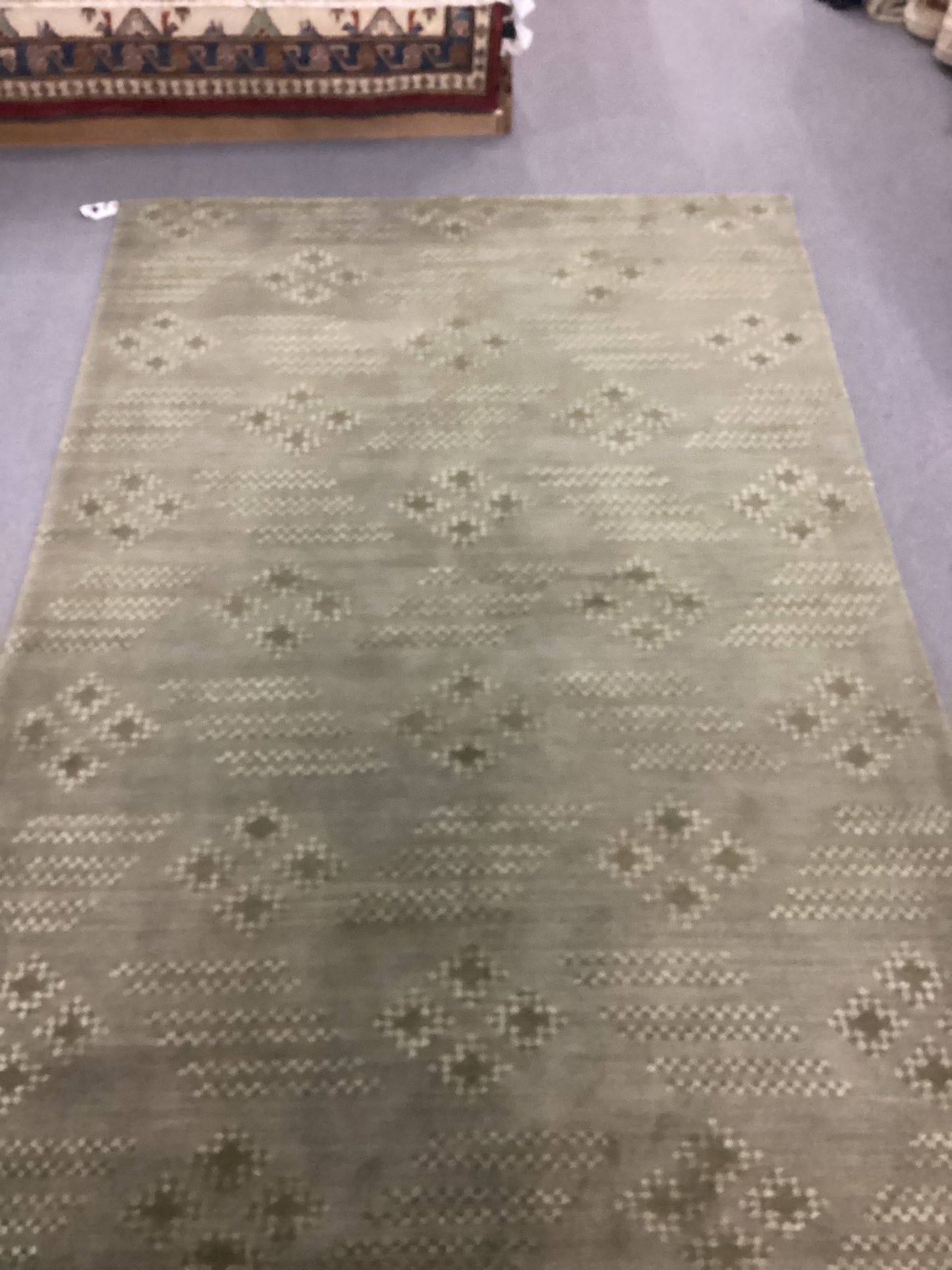 5’10 X 8’10 Green Indo Tibet Rug