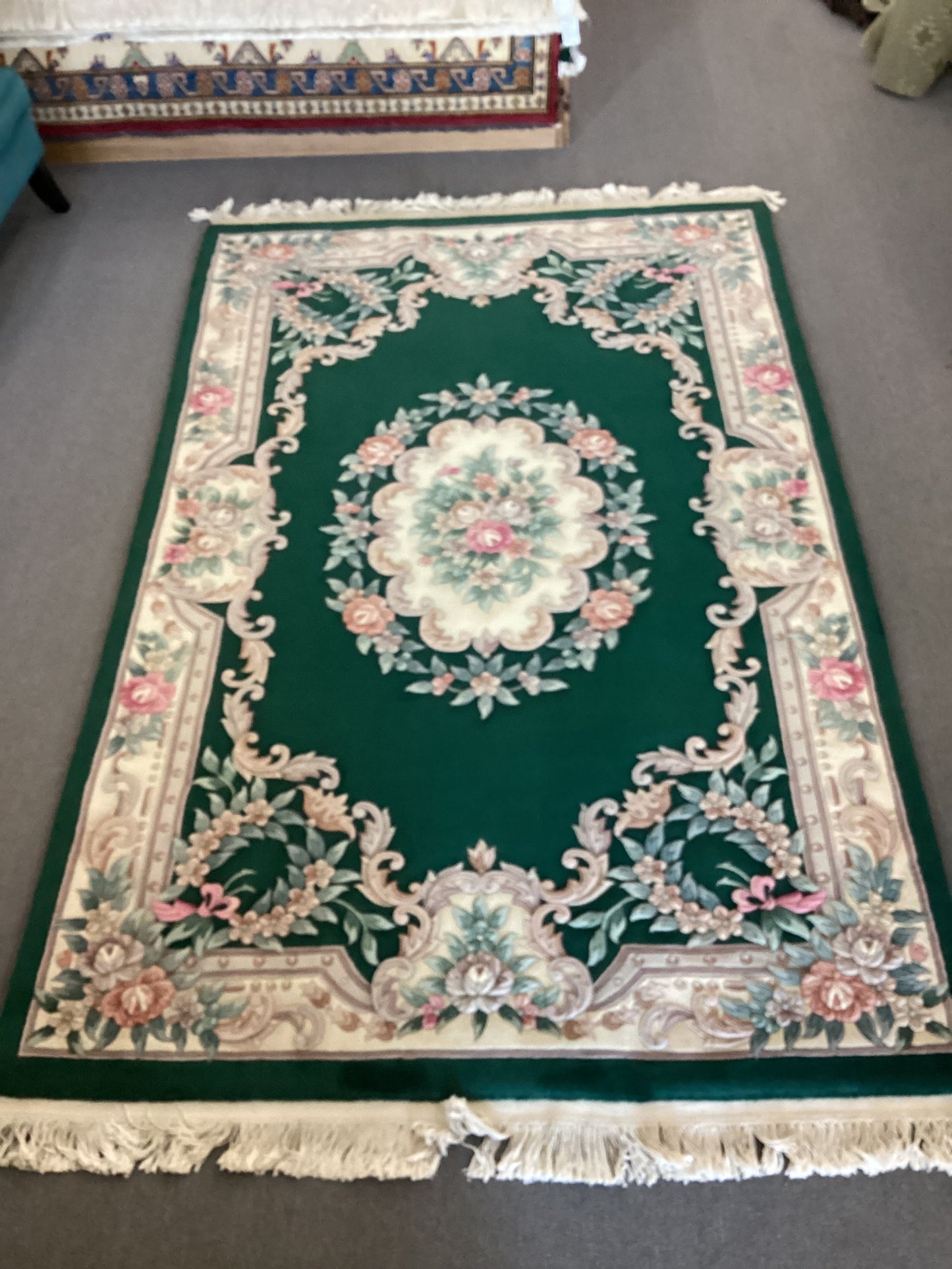 5’6 X 8’1 Green Chinese Rug