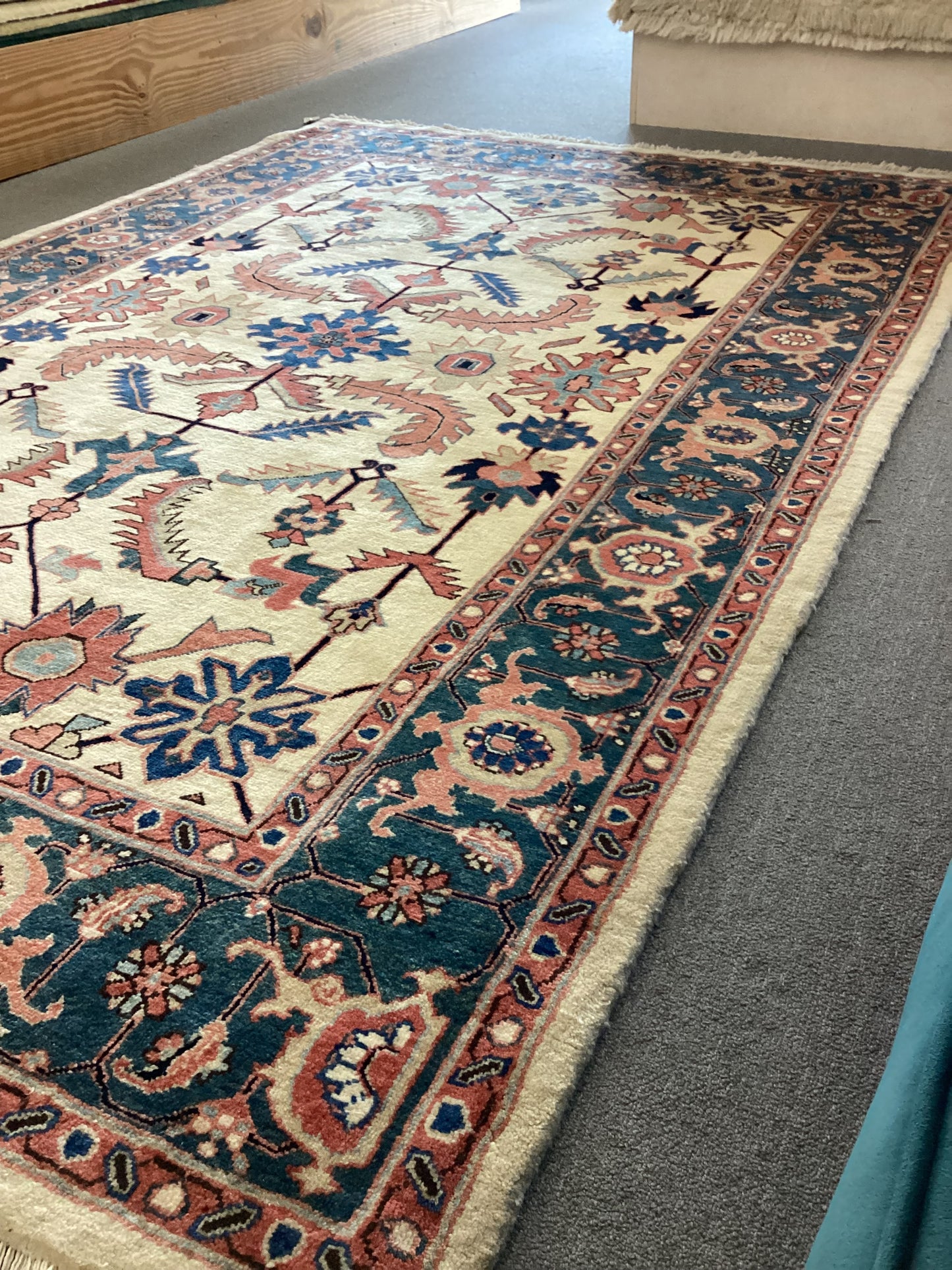7’5 X 9’6 Blue Turkish Oushack Rug