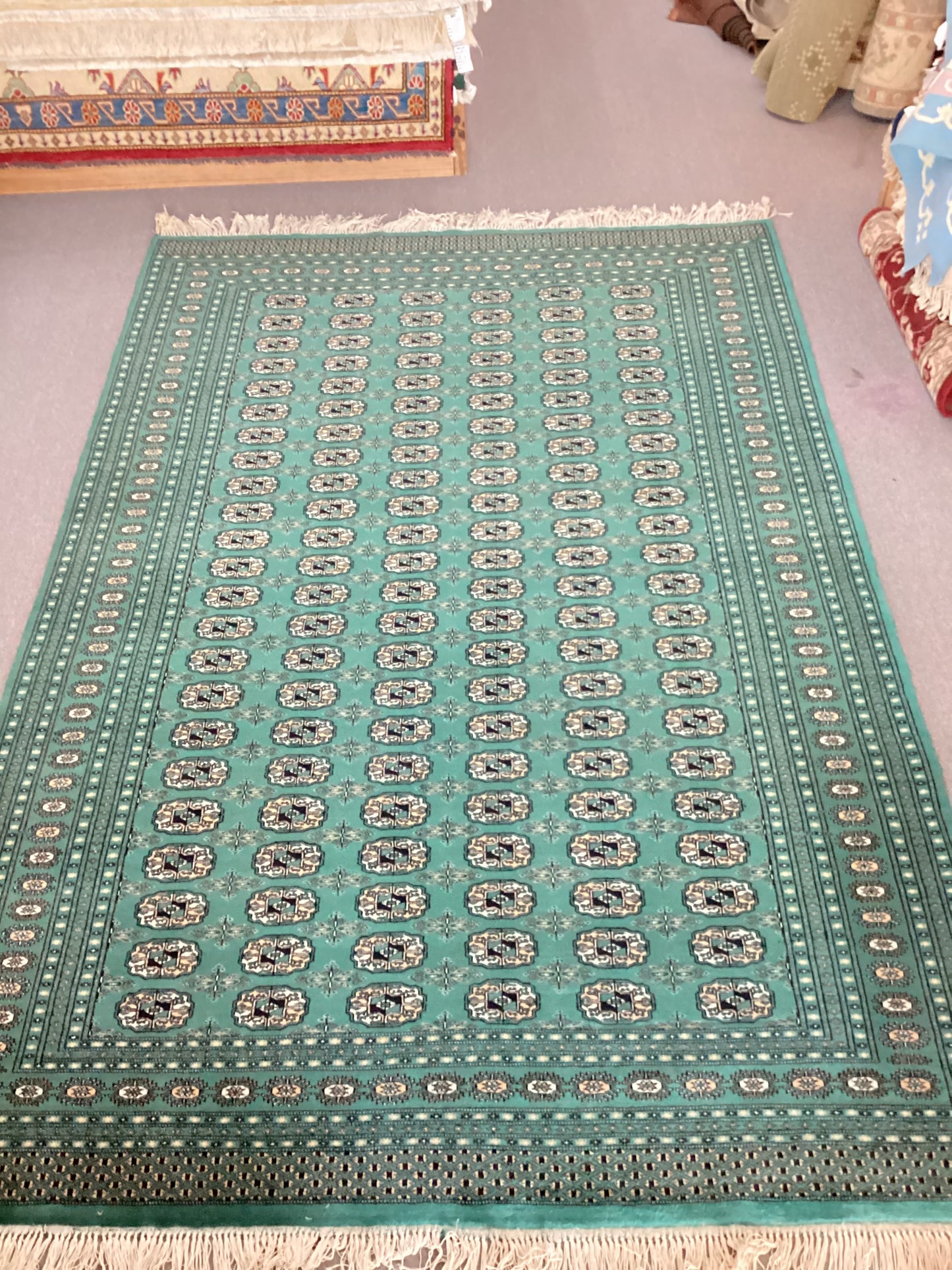 6 X 9 Green Bokahara Rug