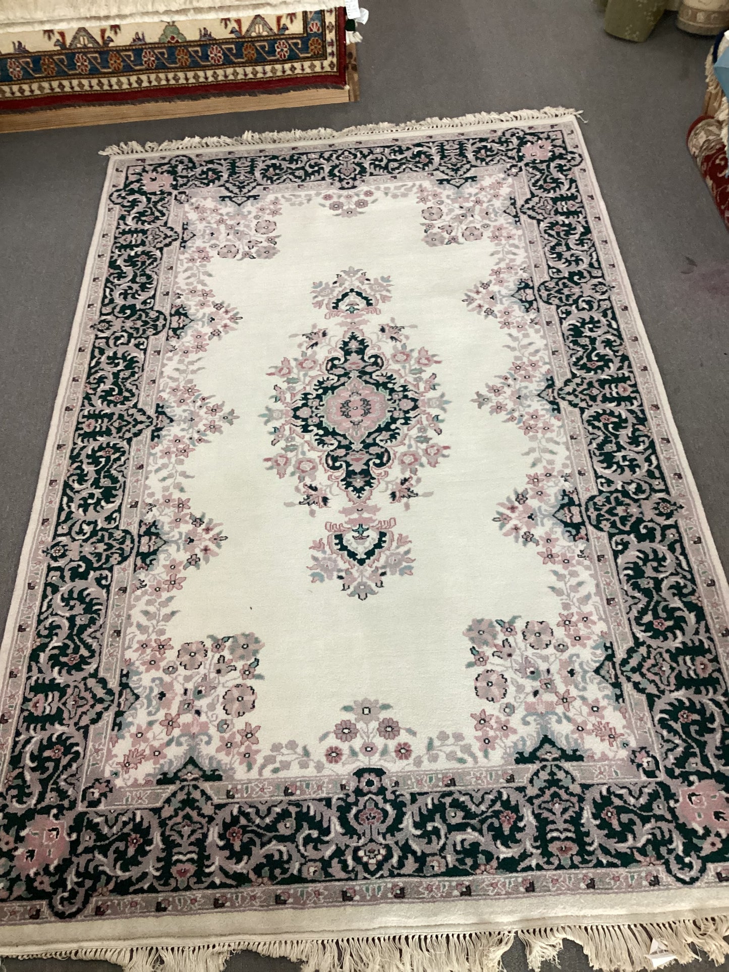 5’9 X 8’9 White Indo Persian Rug