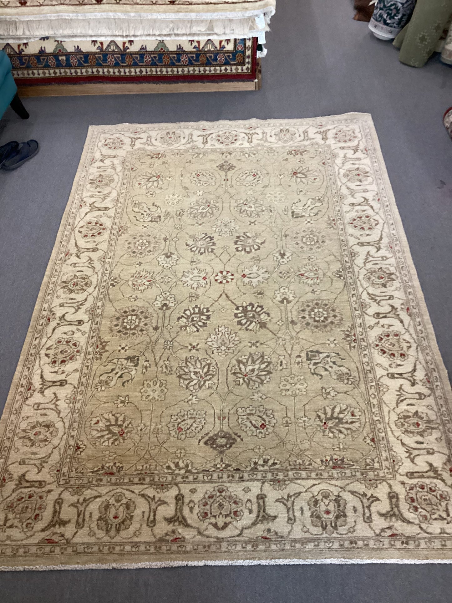 6 X 9 Tan Turkish Oushack Rug