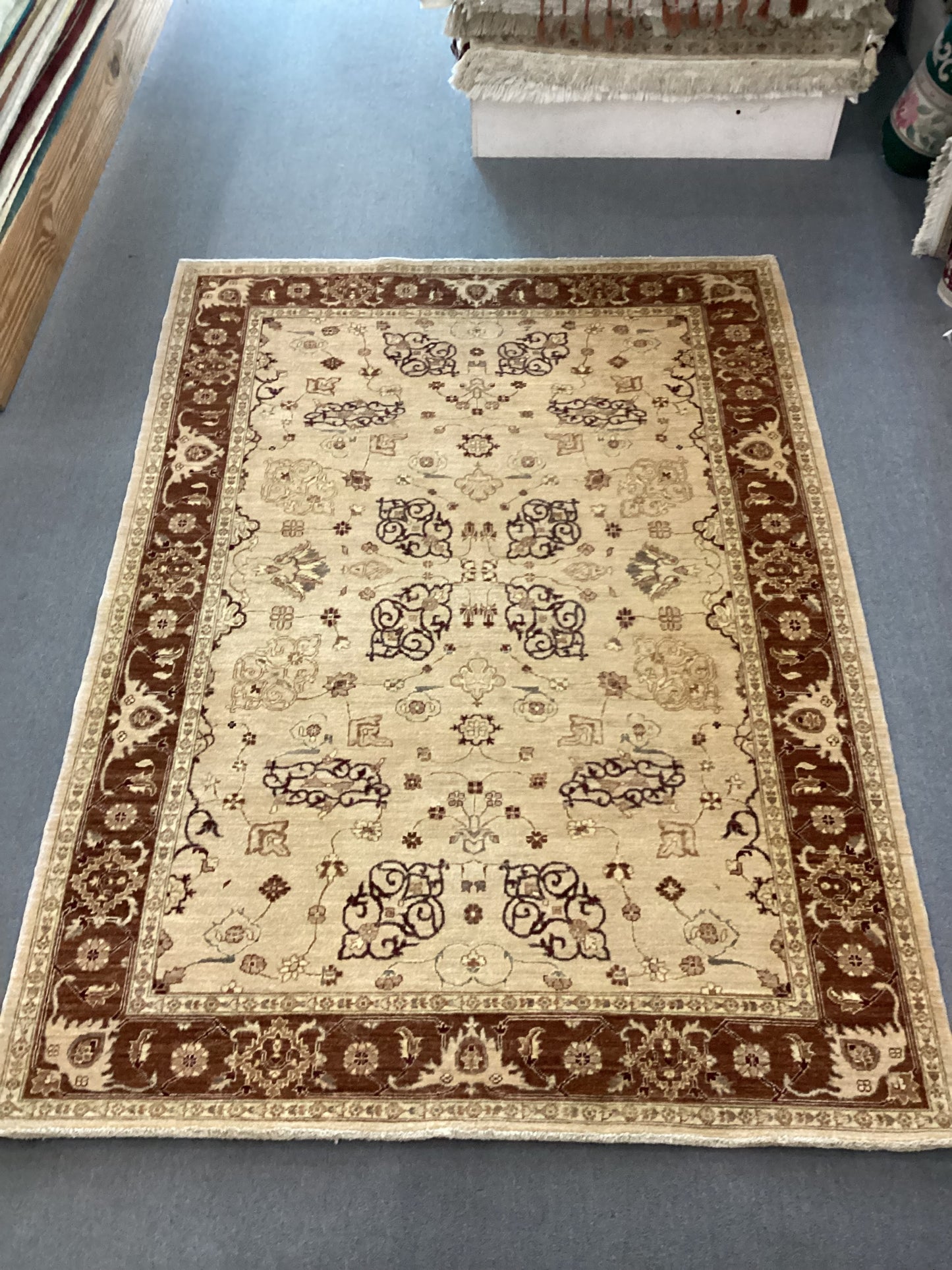 6’2 X 8’6 Brown Turkish Oushack Rug