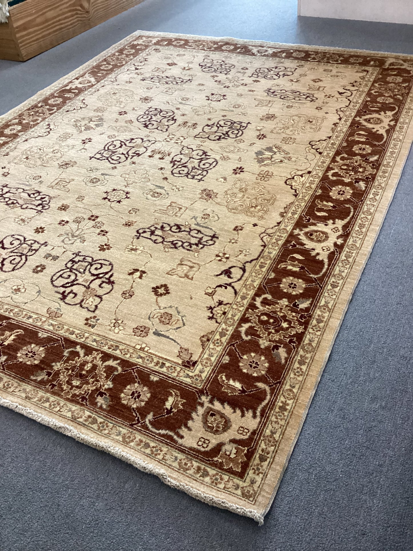 6’2 X 8’6 Brown Turkish Oushack Rug