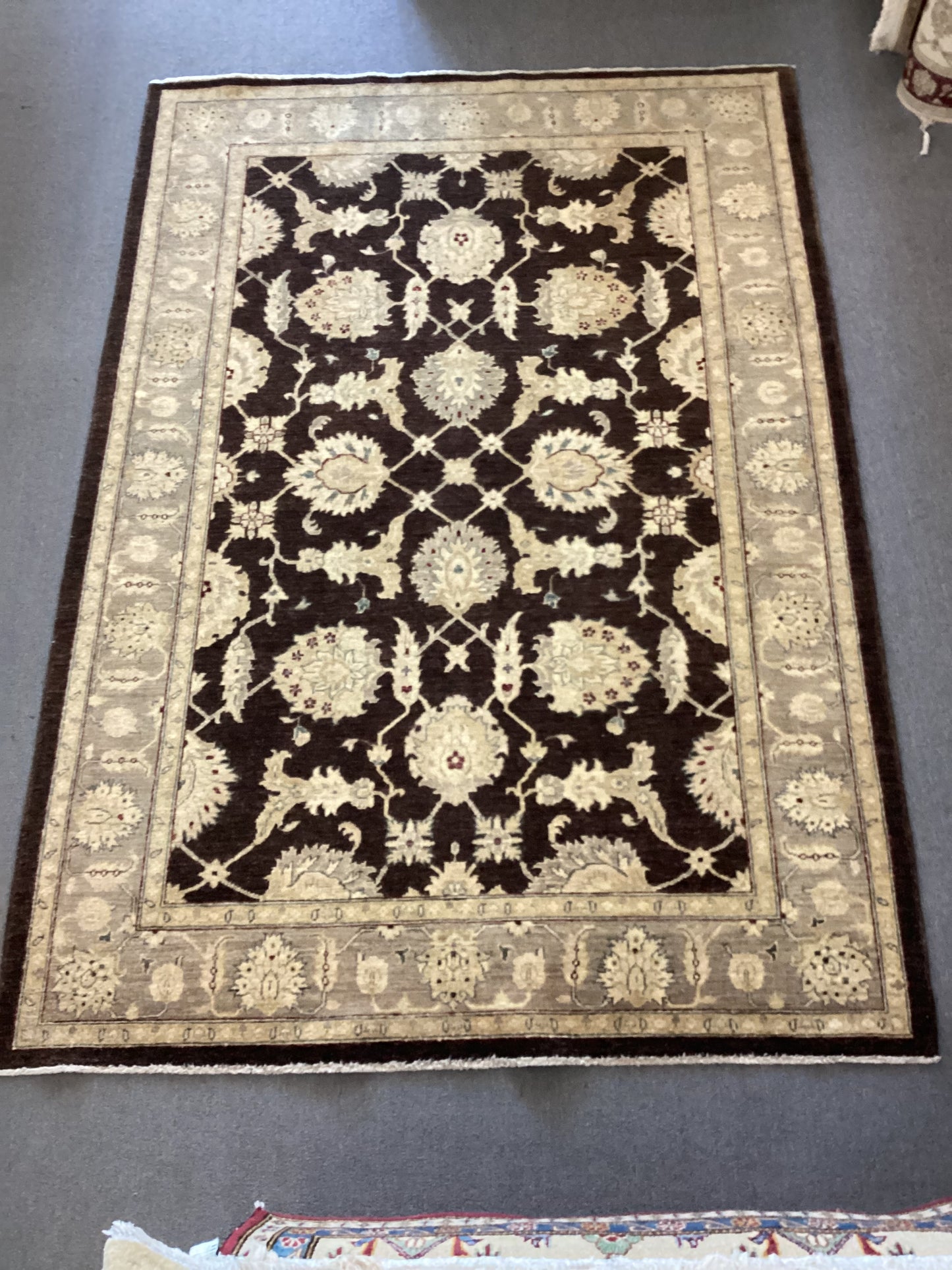 6’2 X 8’9 Brown Turkish Oushack Rug