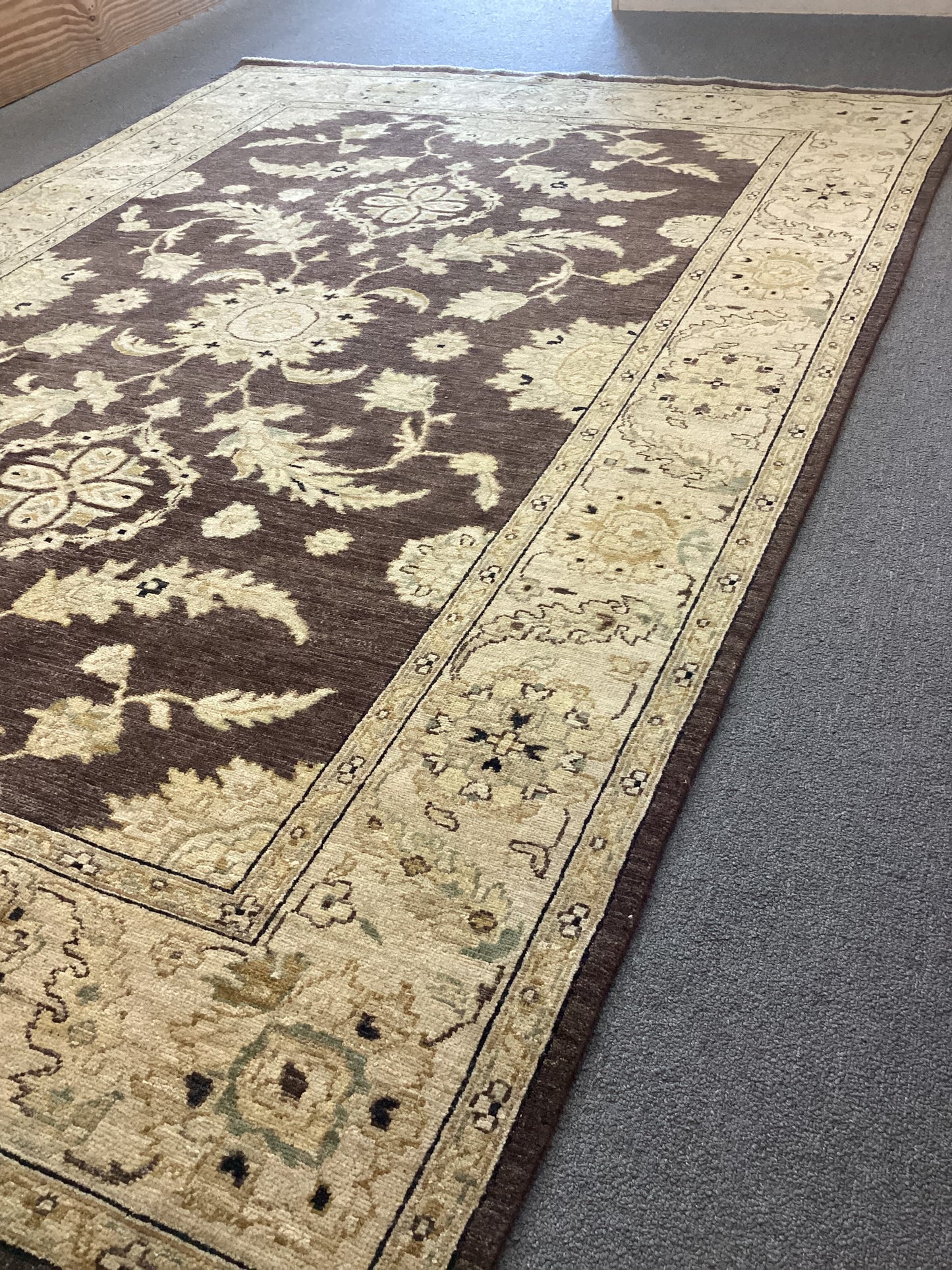 6 X 8’9 Brown Turkish Oushack Rug