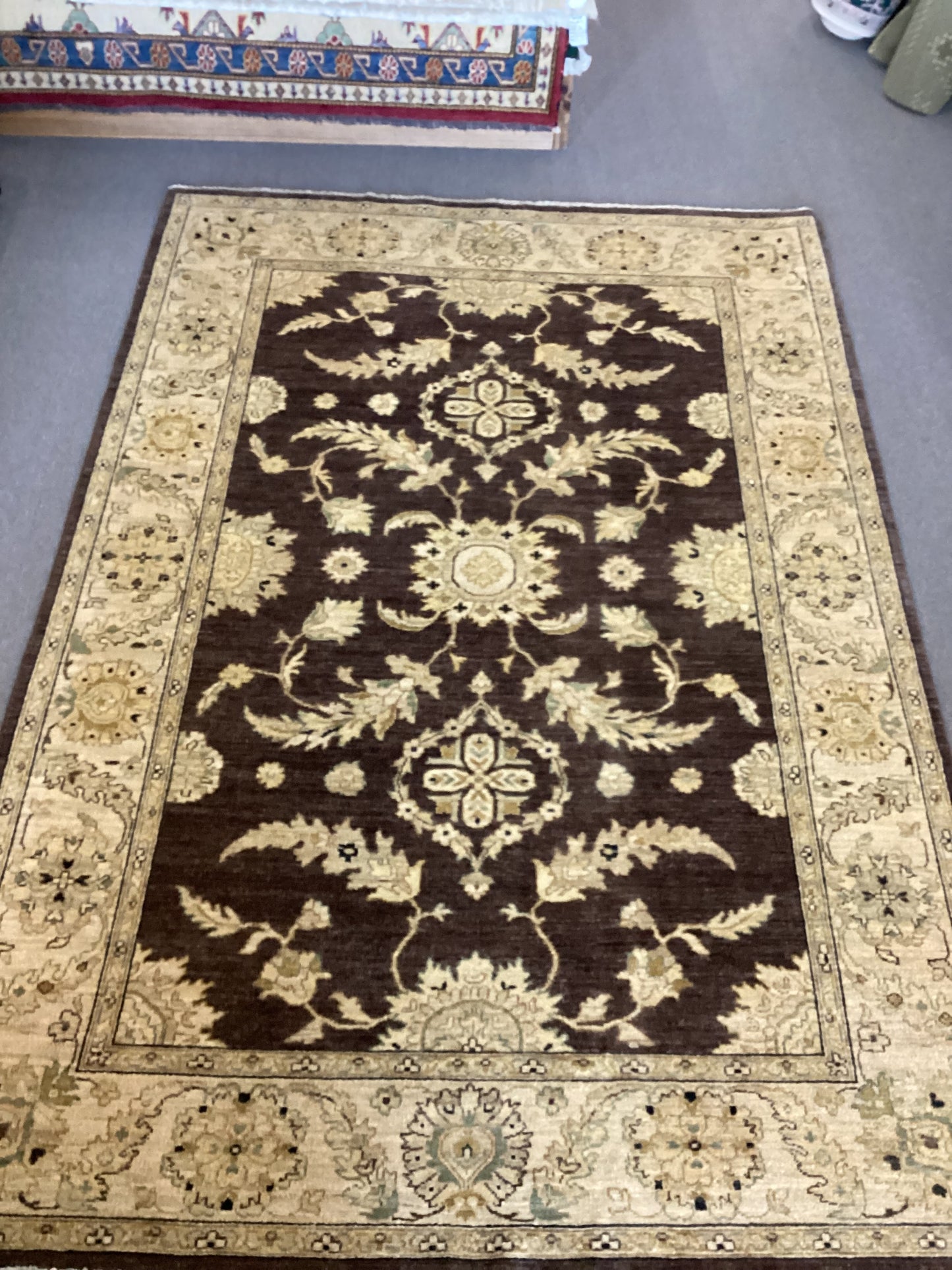 6 X 8’9 Brown Turkish Oushack Rug