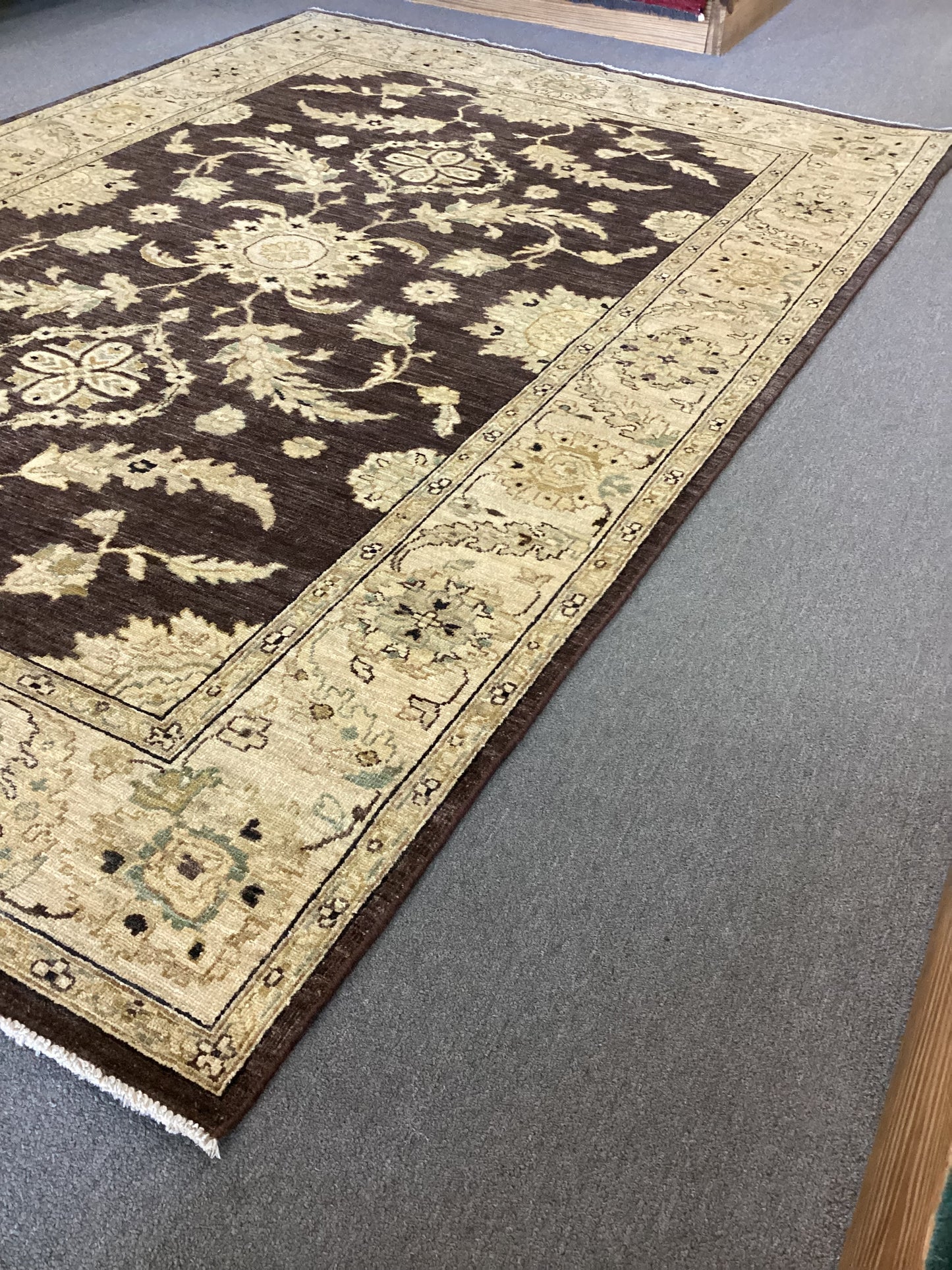 6 X 8’9 Brown Turkish Oushack Rug