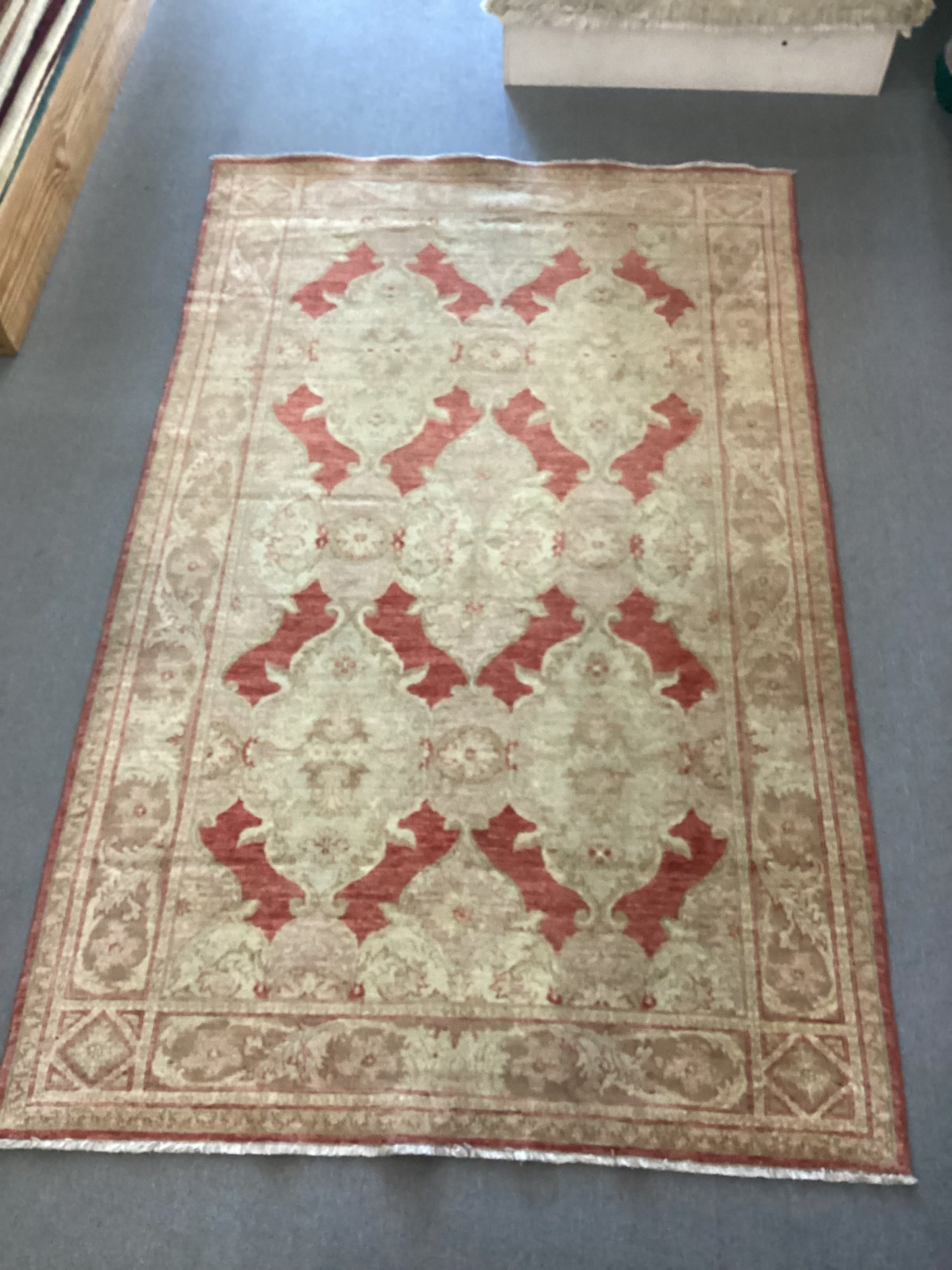 6’9 X 9 Orange Turkish Oushack Rug