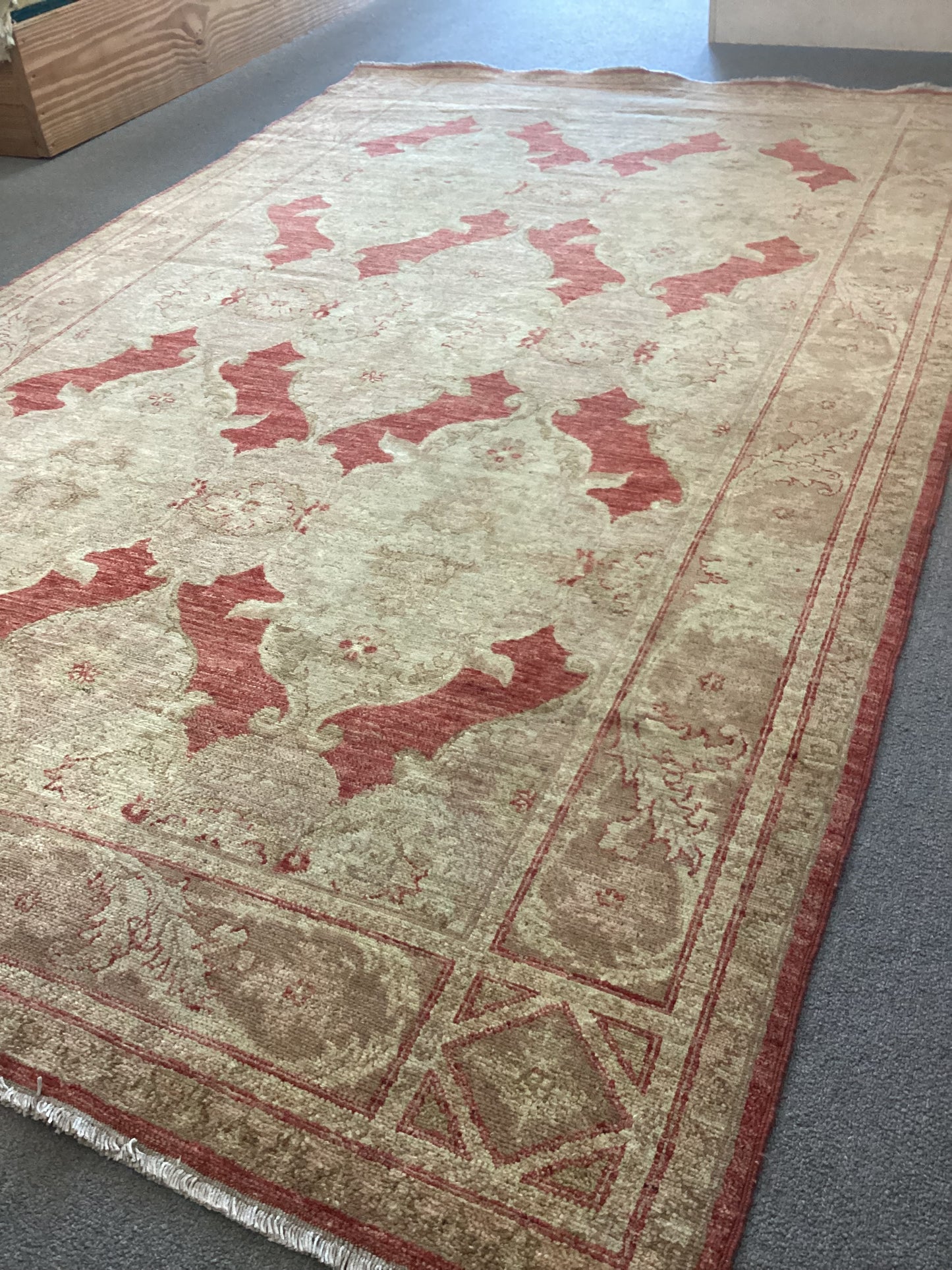 6’9 X 9 Orange Turkish Oushack Rug