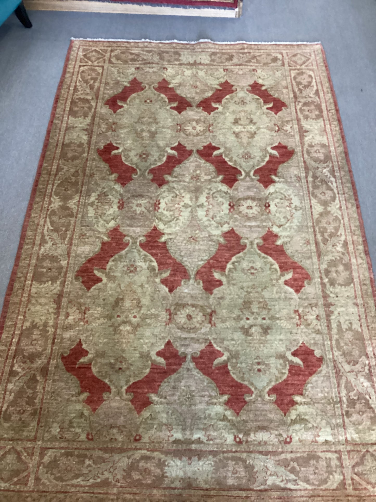 6’9 X 9 Orange Turkish Oushack Rug