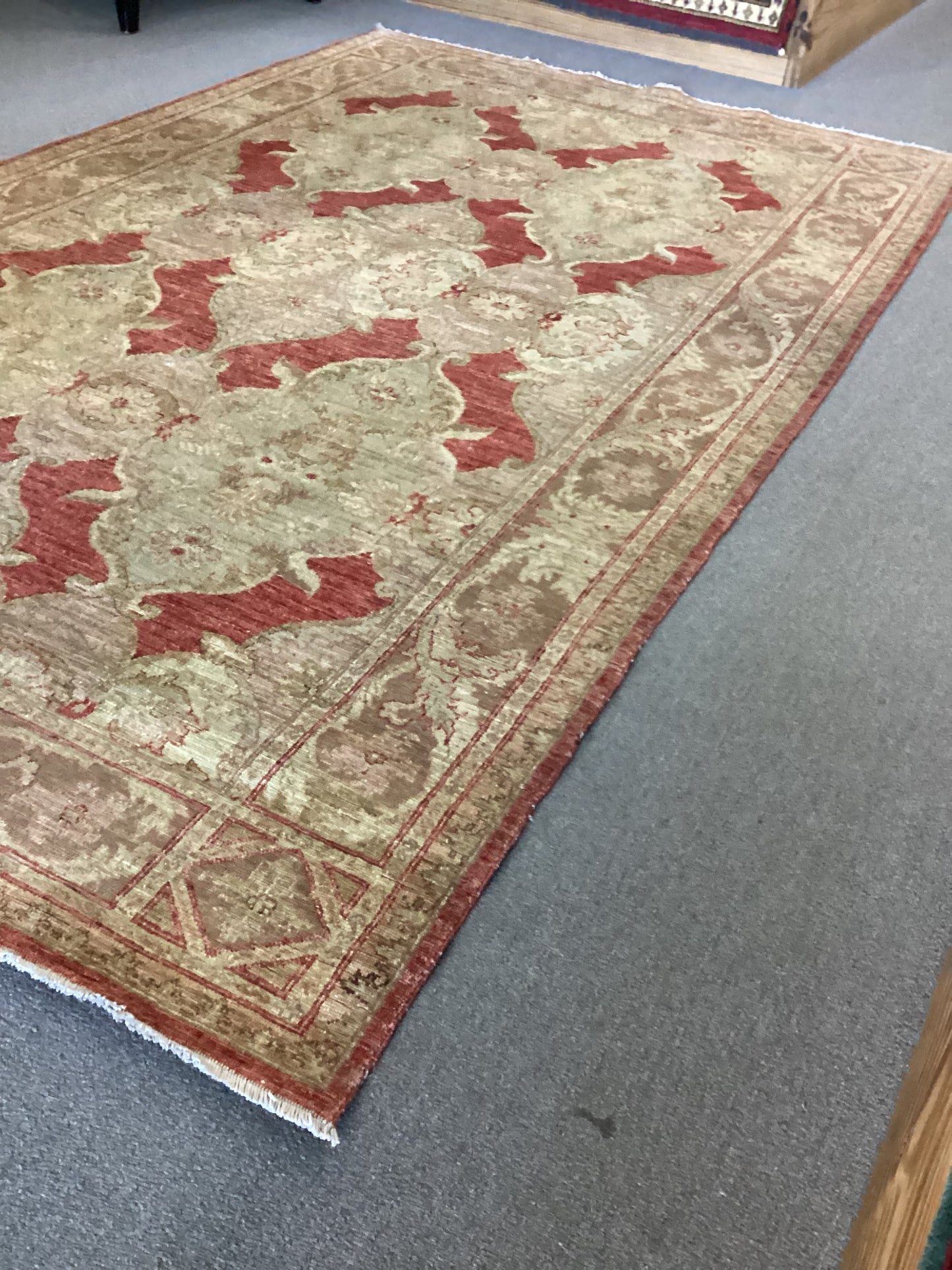 6’9 X 9 Orange Turkish Oushack Rug