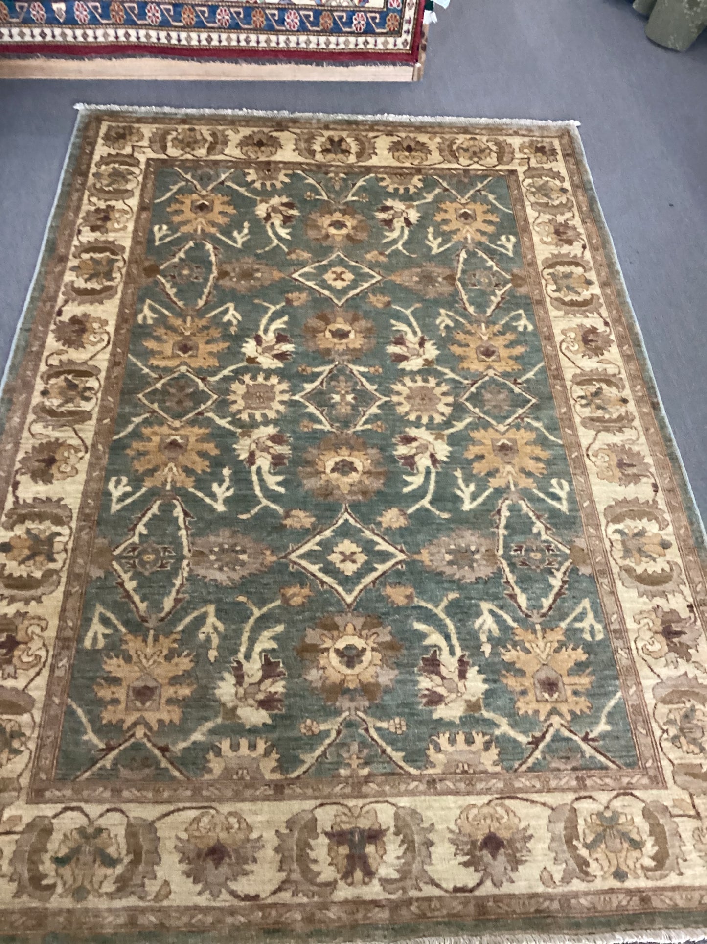6 X 8’10 Blue Turkish Oushack Rug